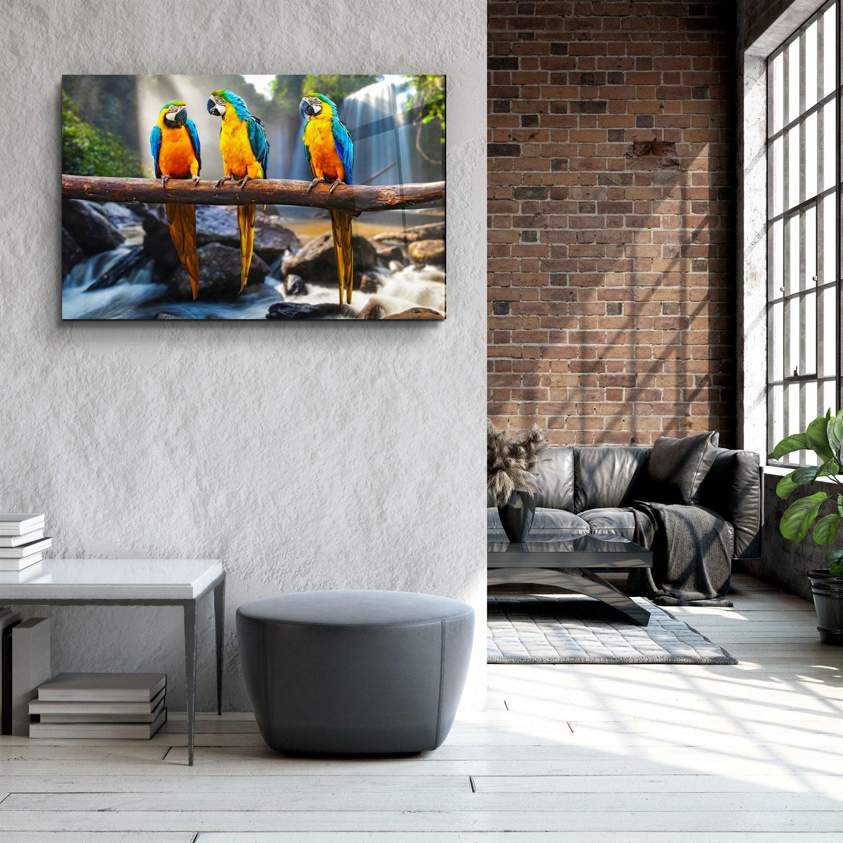 ・"Parrots"・Glass Wall Art