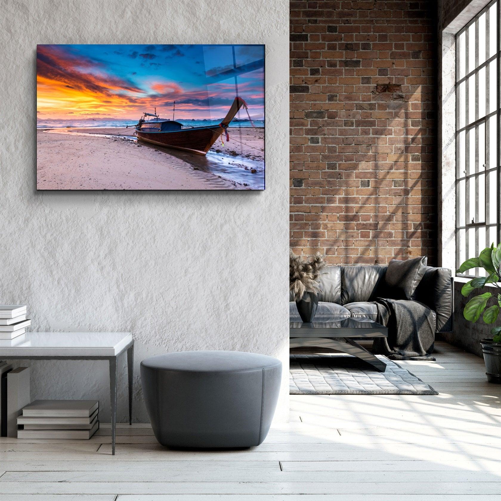 ・"Red Sky"・Glass Wall Art
