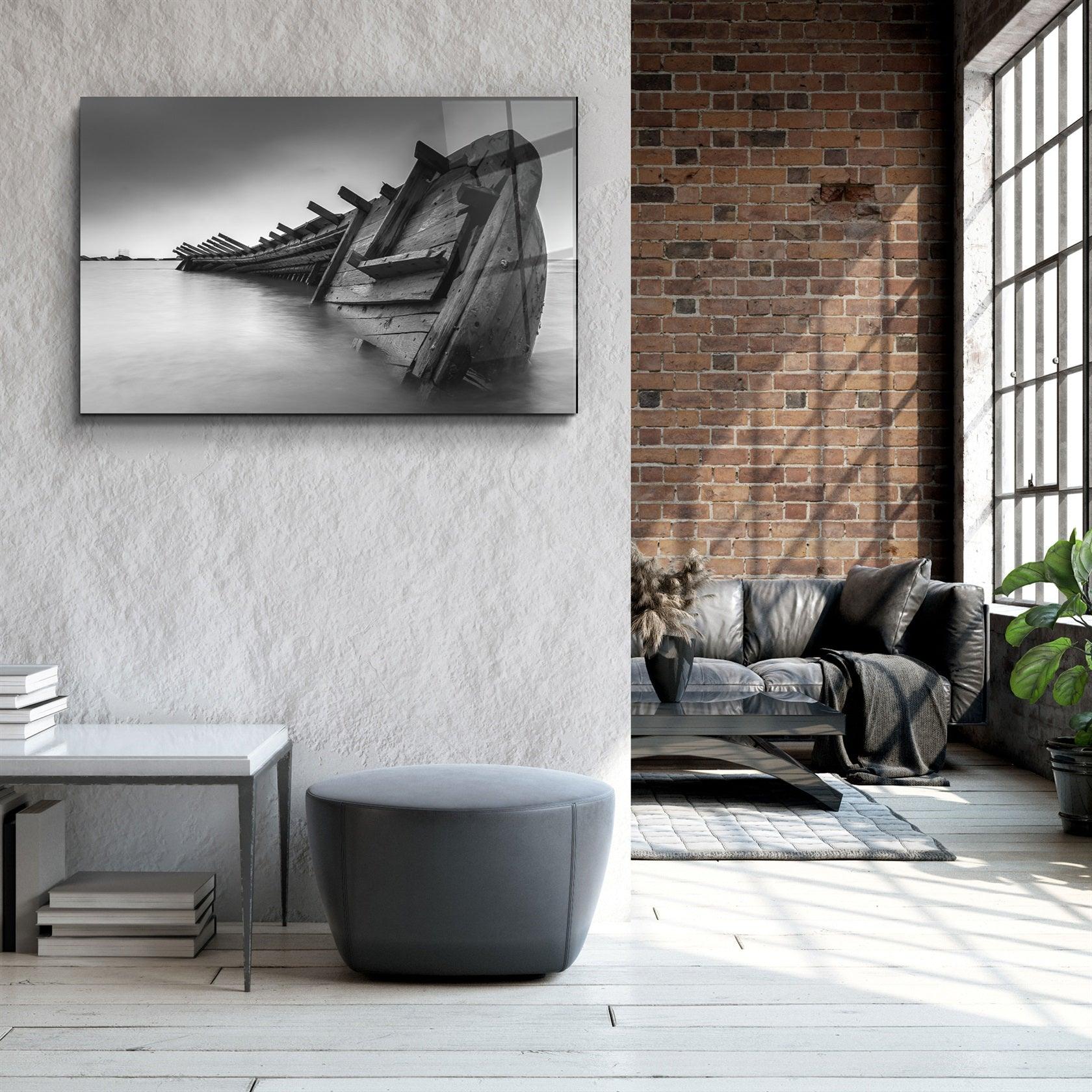 ・"Shipwreck"・Glass Wall Art