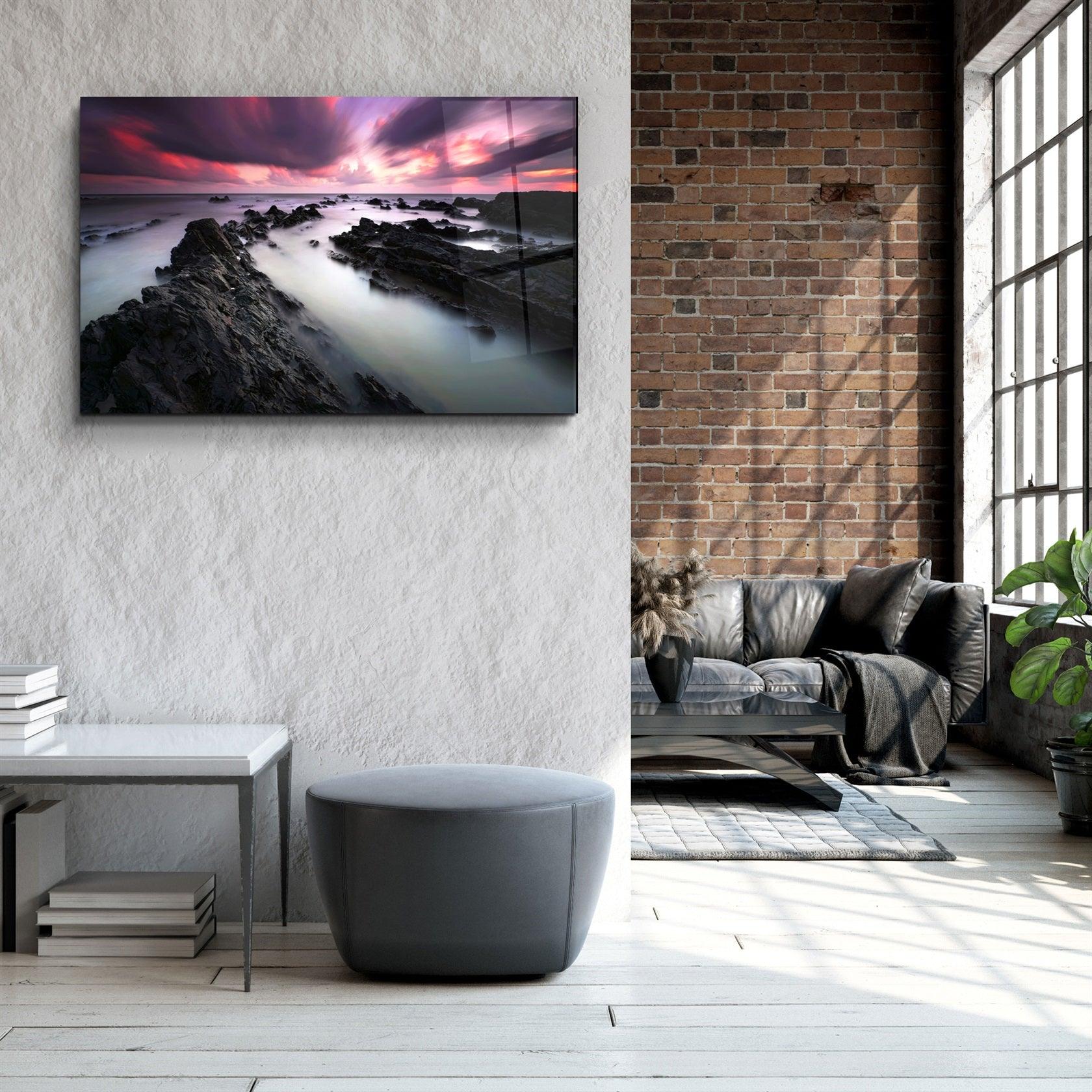 ・"Sunset Landscape"・Glass Wall Art