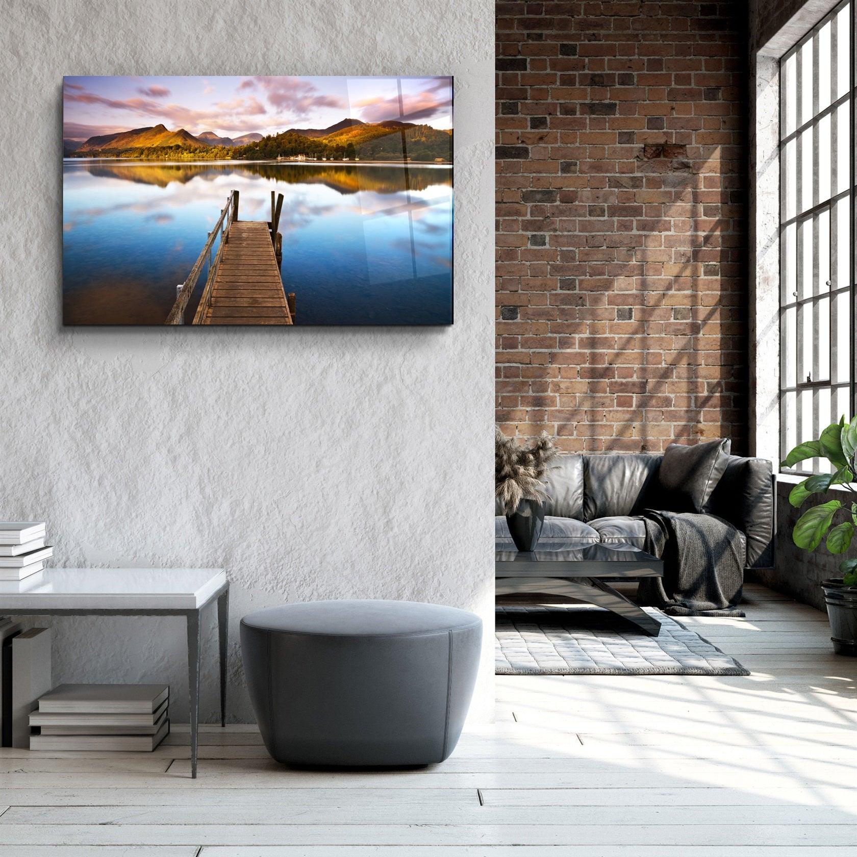 ・"Lake Landscape"・Glass Wall Art
