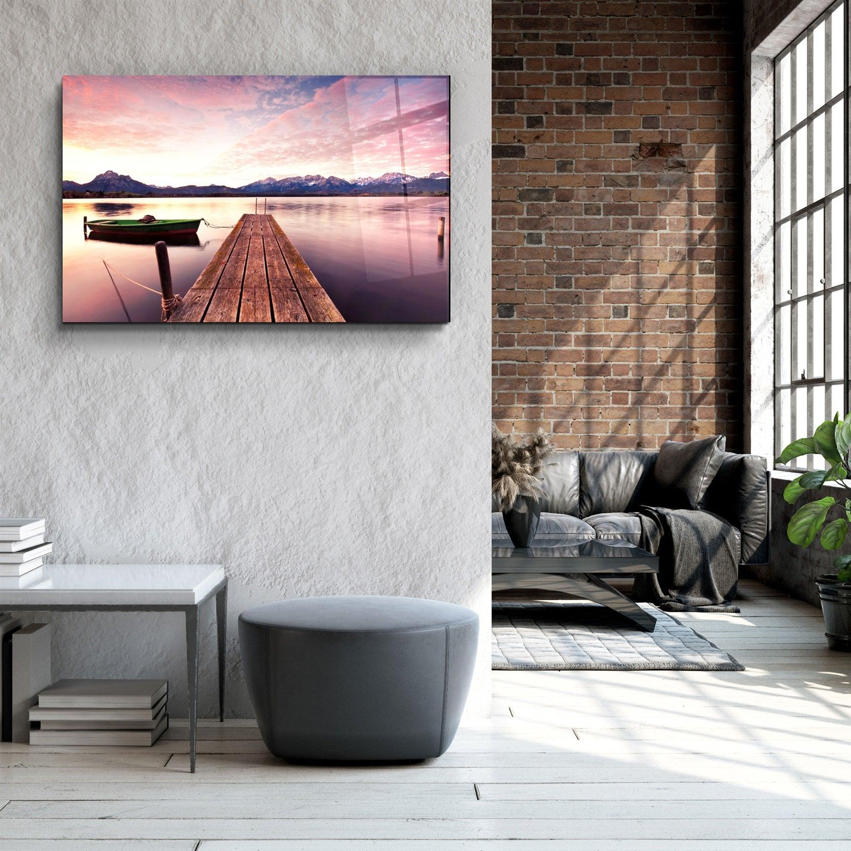 ・"Sunset on the Beach"・Glass Wall Art