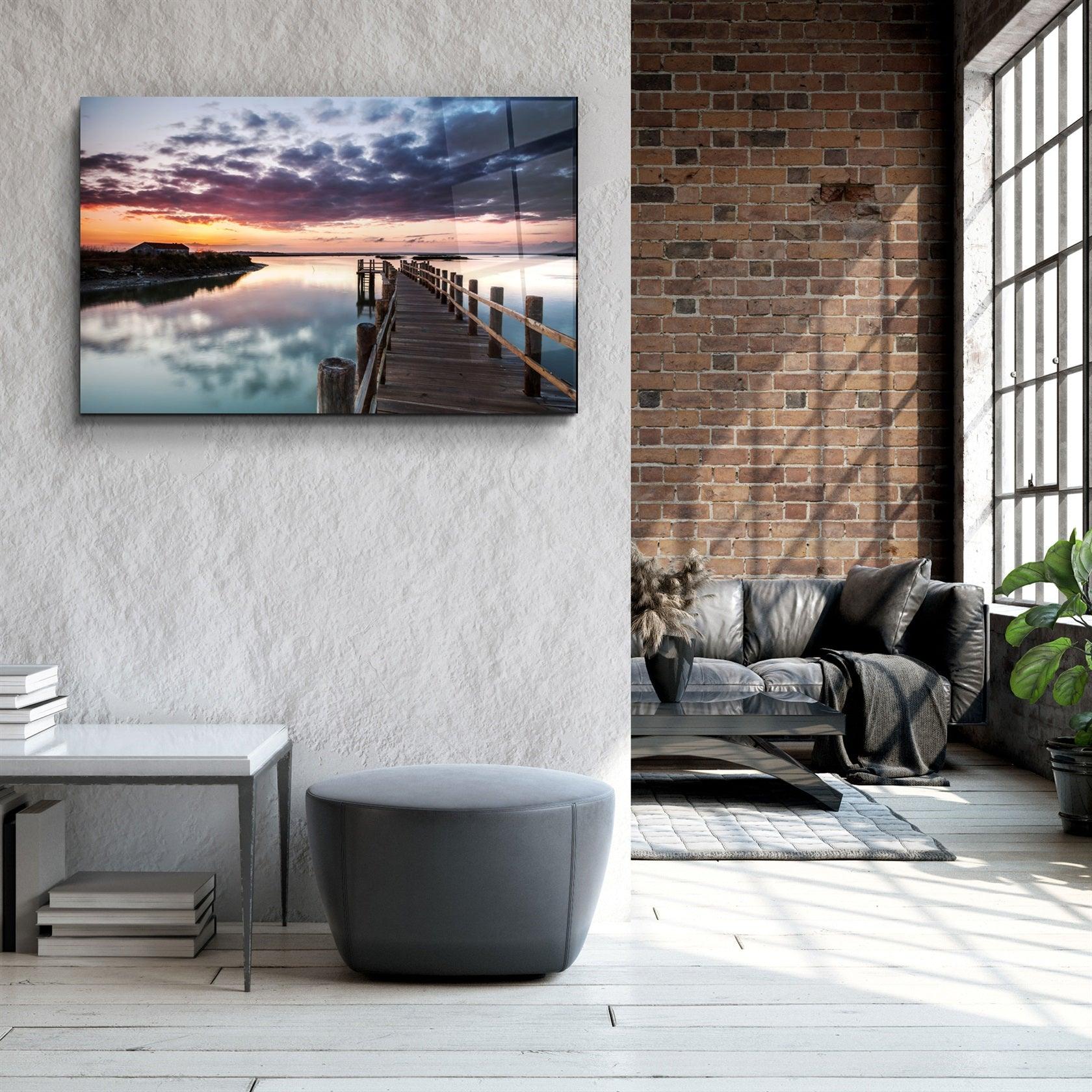 ・"Sunset on the Beach"・Glass Wall Art