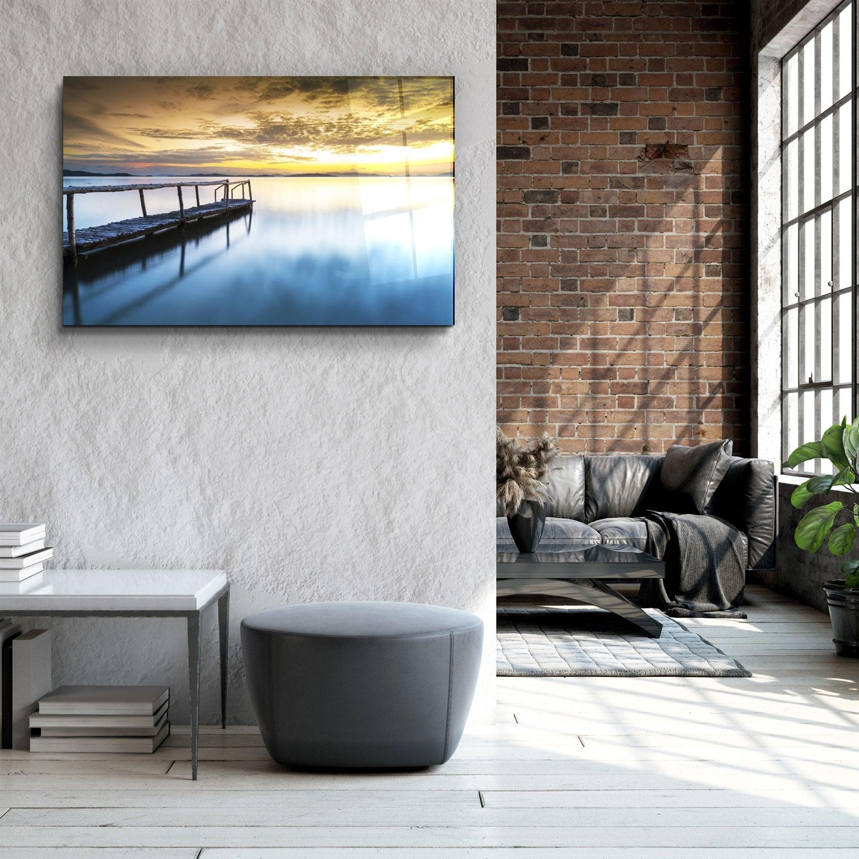 ・"Sunset on the Beach"・Glass Wall Art
