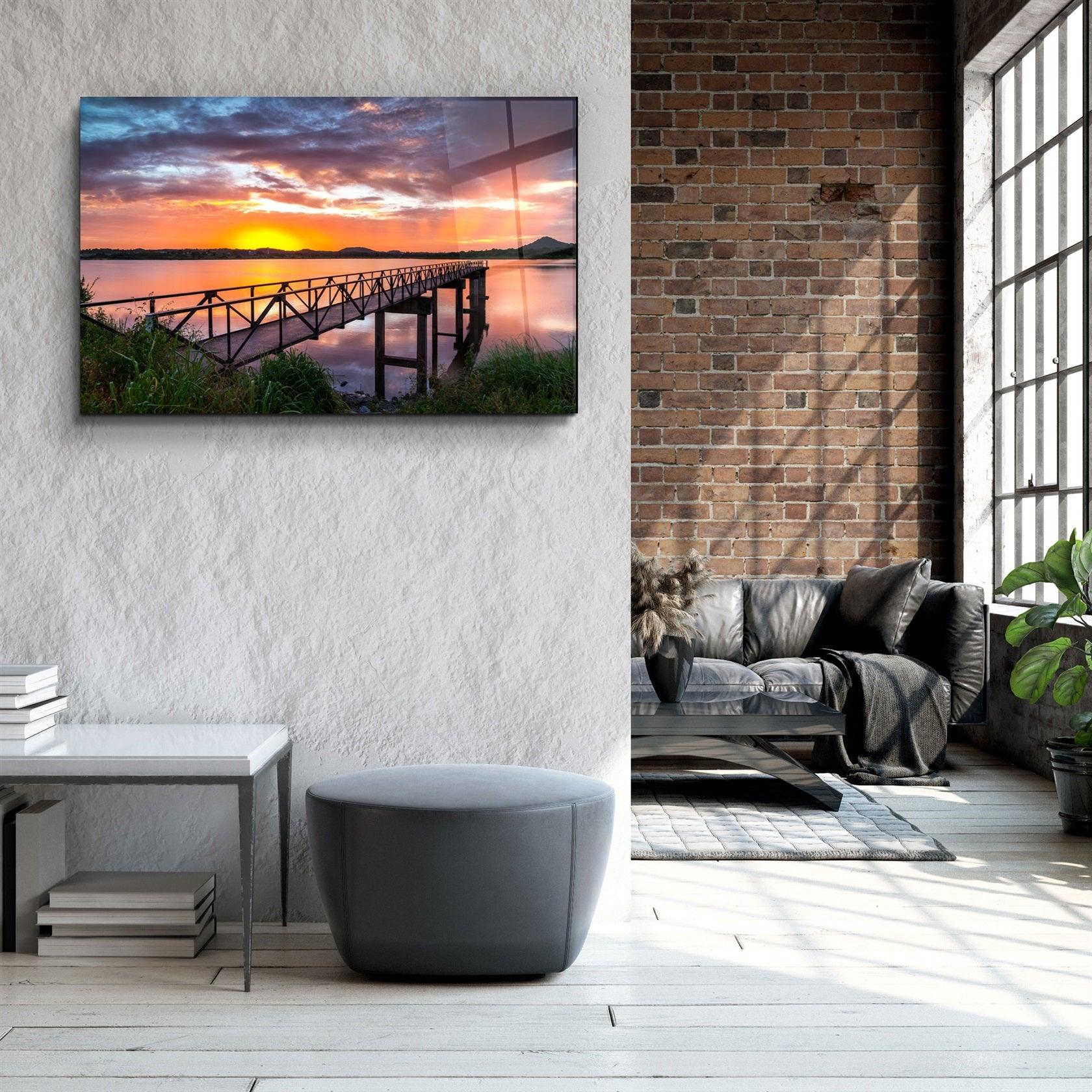 ・"Sunset on the Beach"・Glass Wall Art