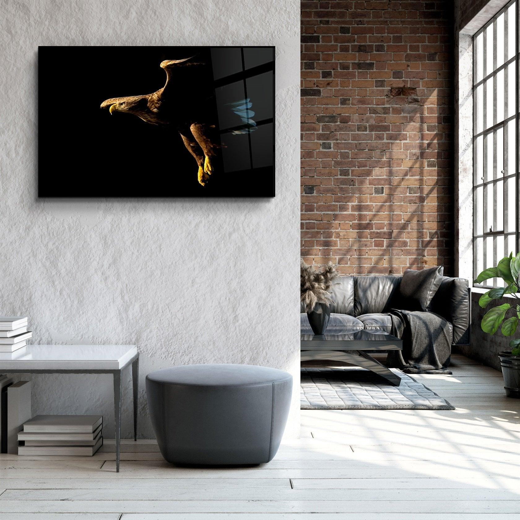 ・"Eagle in Dark"・Glass Wall Art