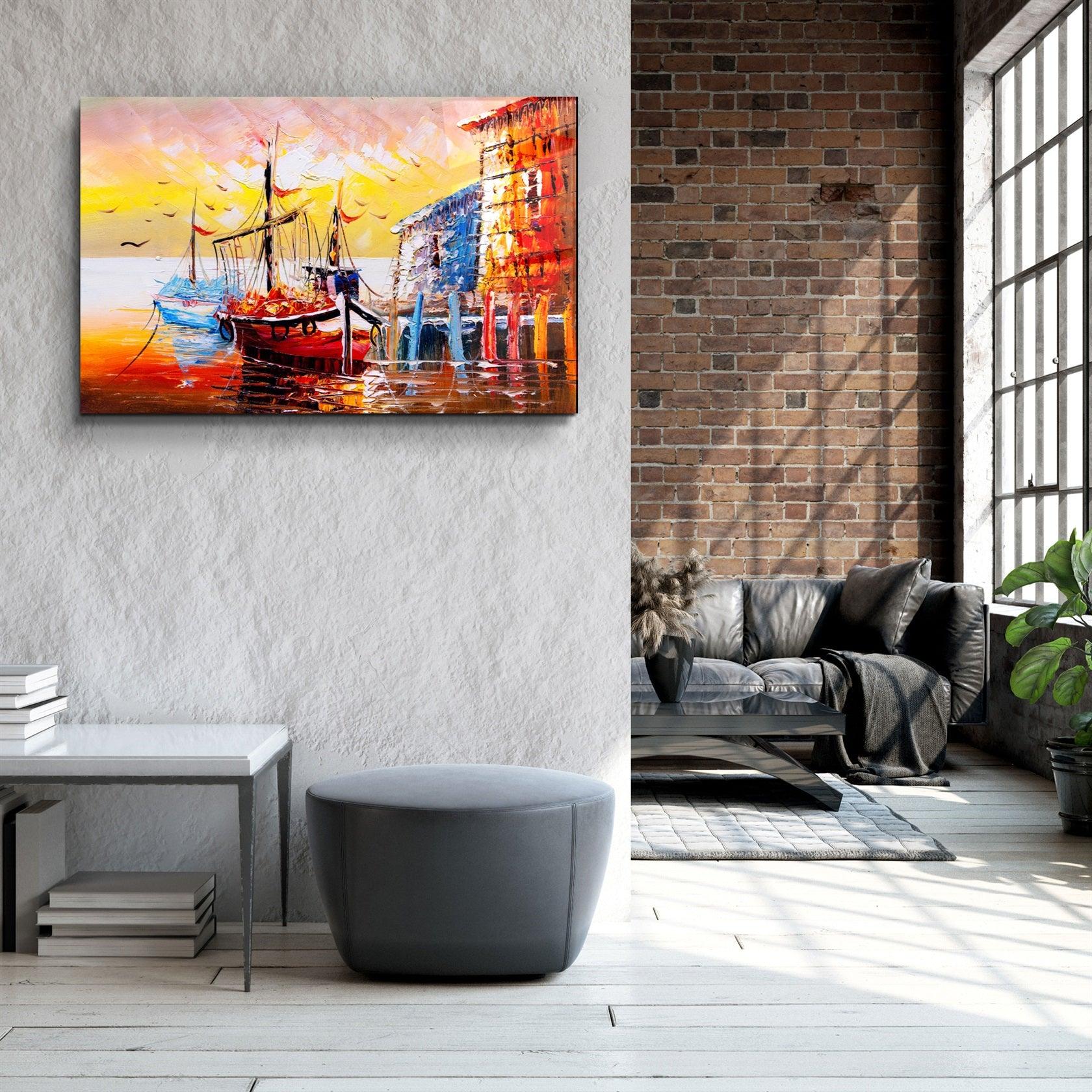 ・"The Boat Painting"・Glass Wall Art