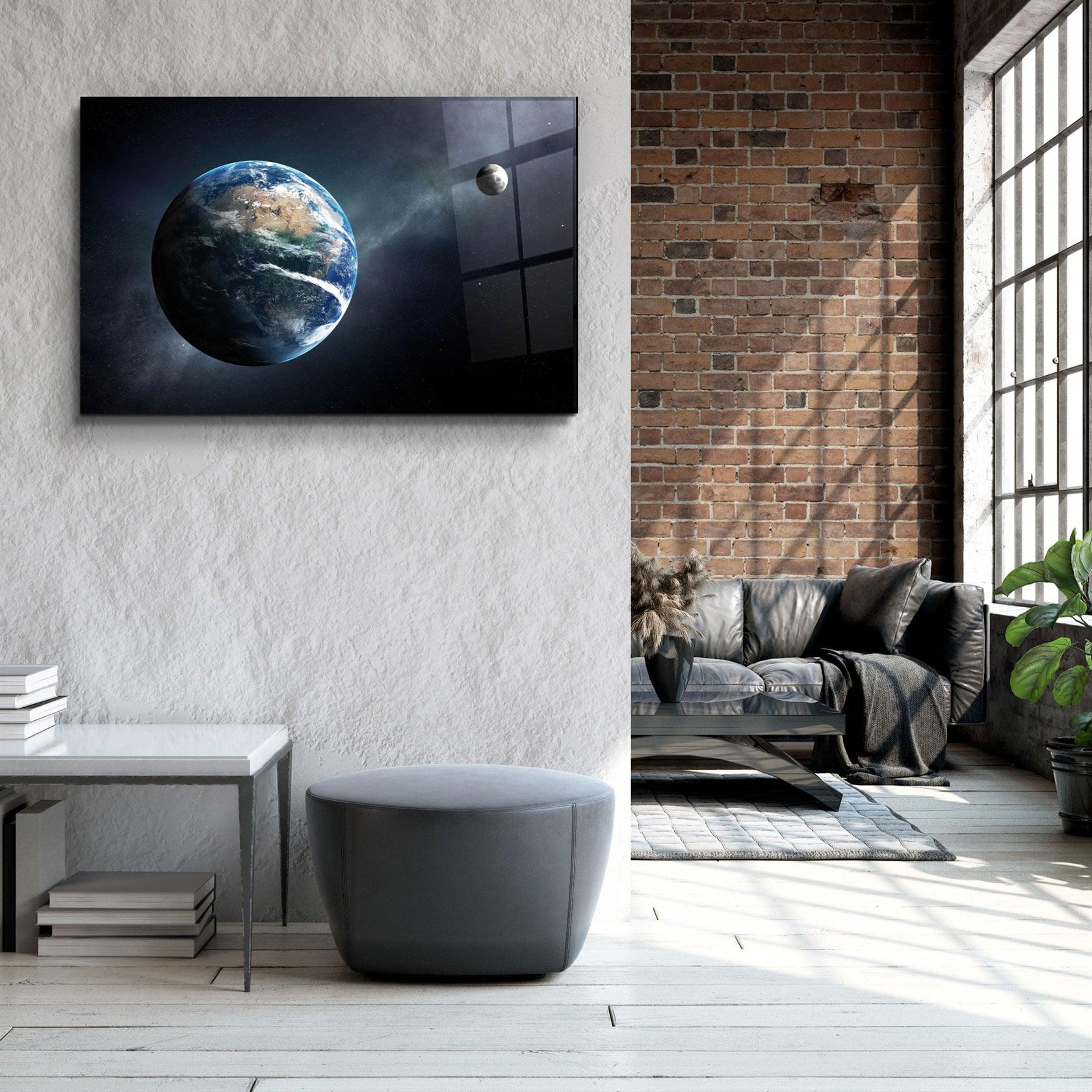 ・"World & Moon"・Glass Wall Art