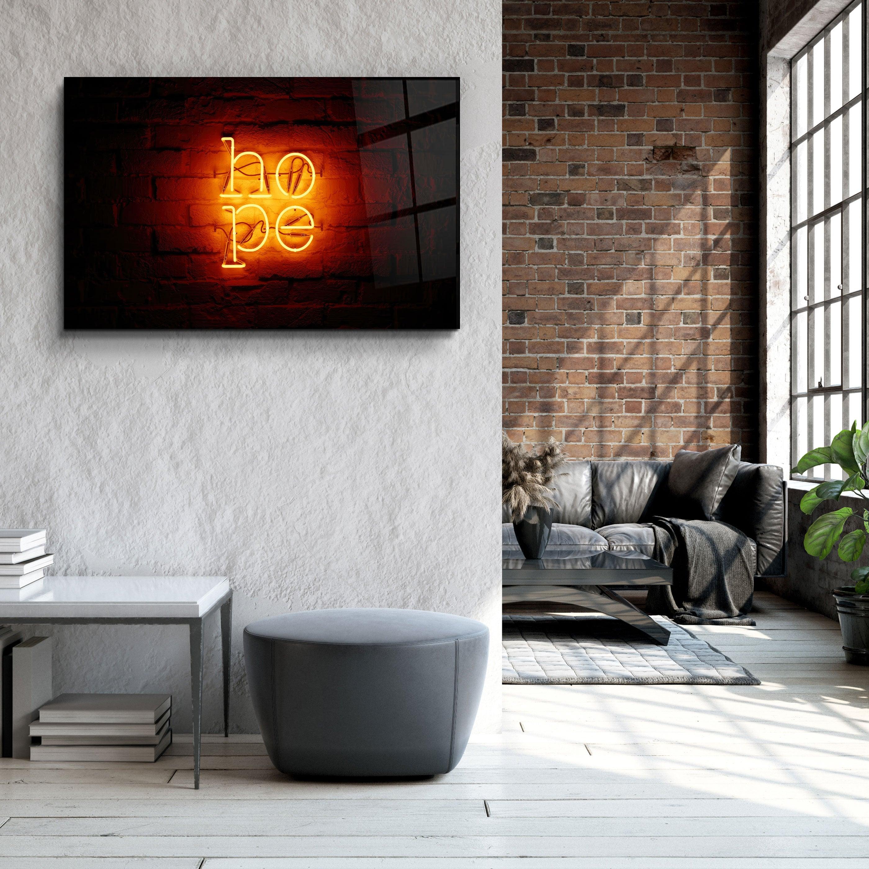 ・"Hope"・Glass Wall Art