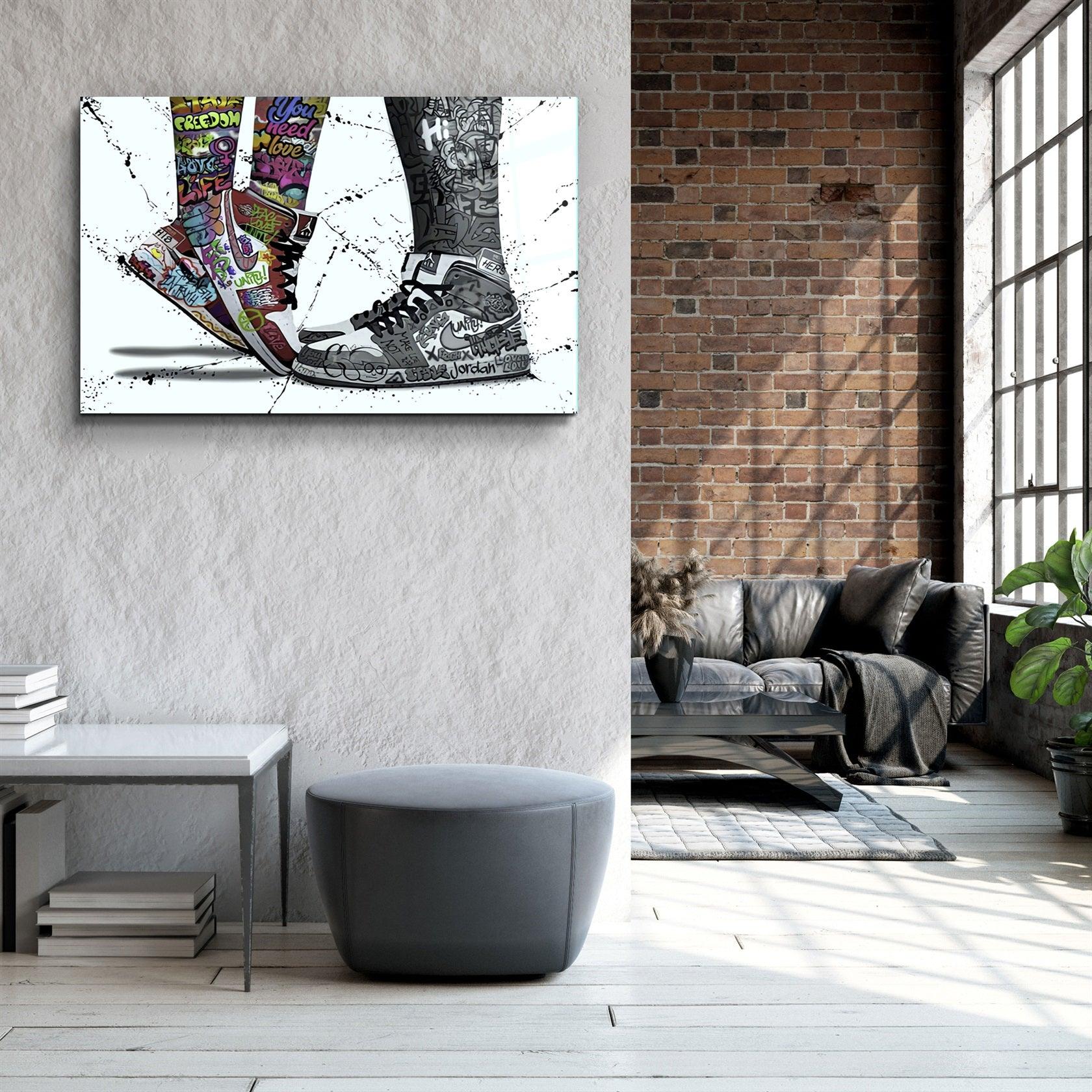 "Street Art Footwear V2"・Glass Wall Art