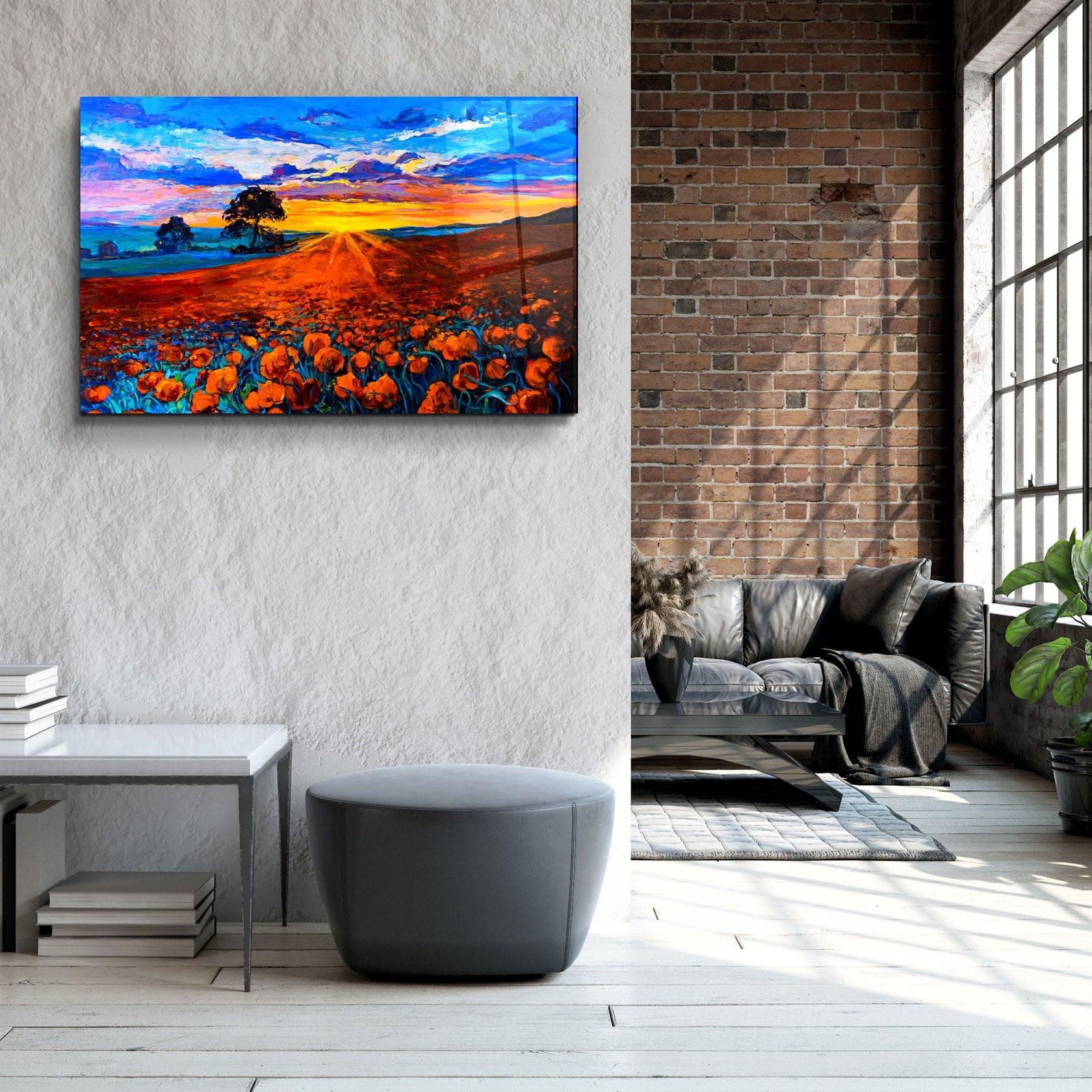 ・"Oil Sunset"・Glass Wall Art