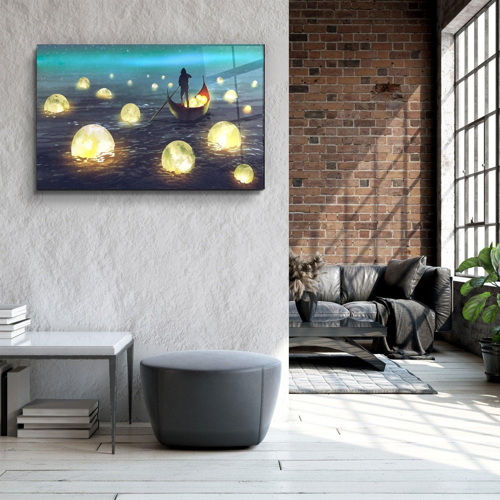 ・"Lights on the Sea"・Glass Wall Art