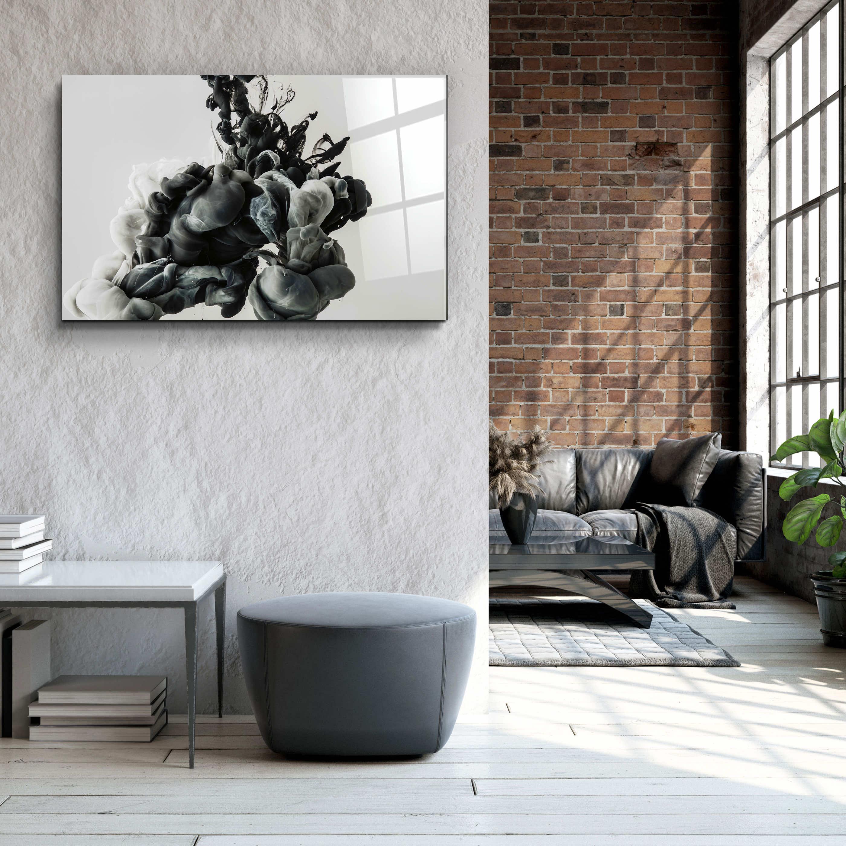 ・"Black Smoke"・Glass Wall Art