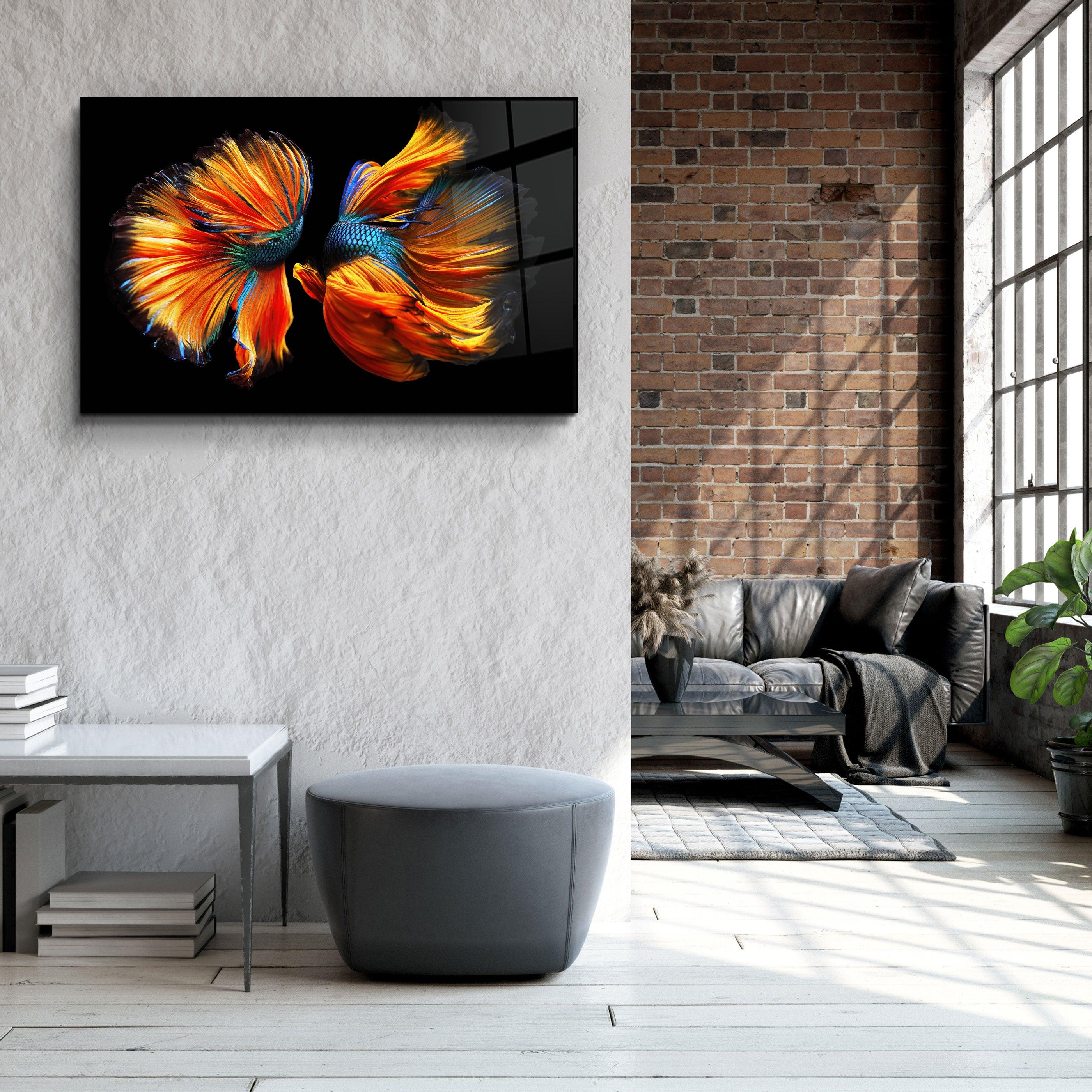 ・"Beta Fishes"・Glass Wall Art