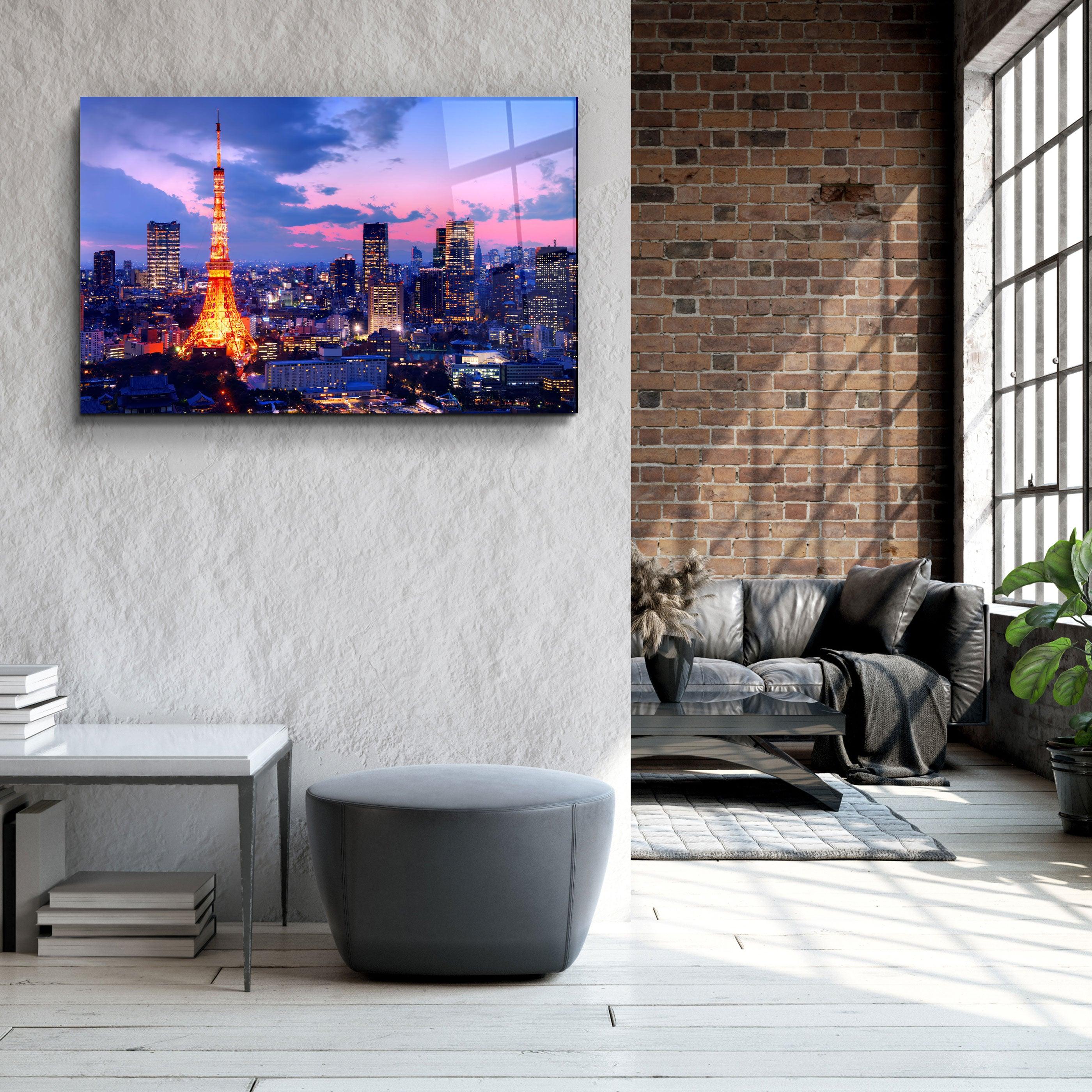 ・"Tokyo Skyline"・Glass Wall Art