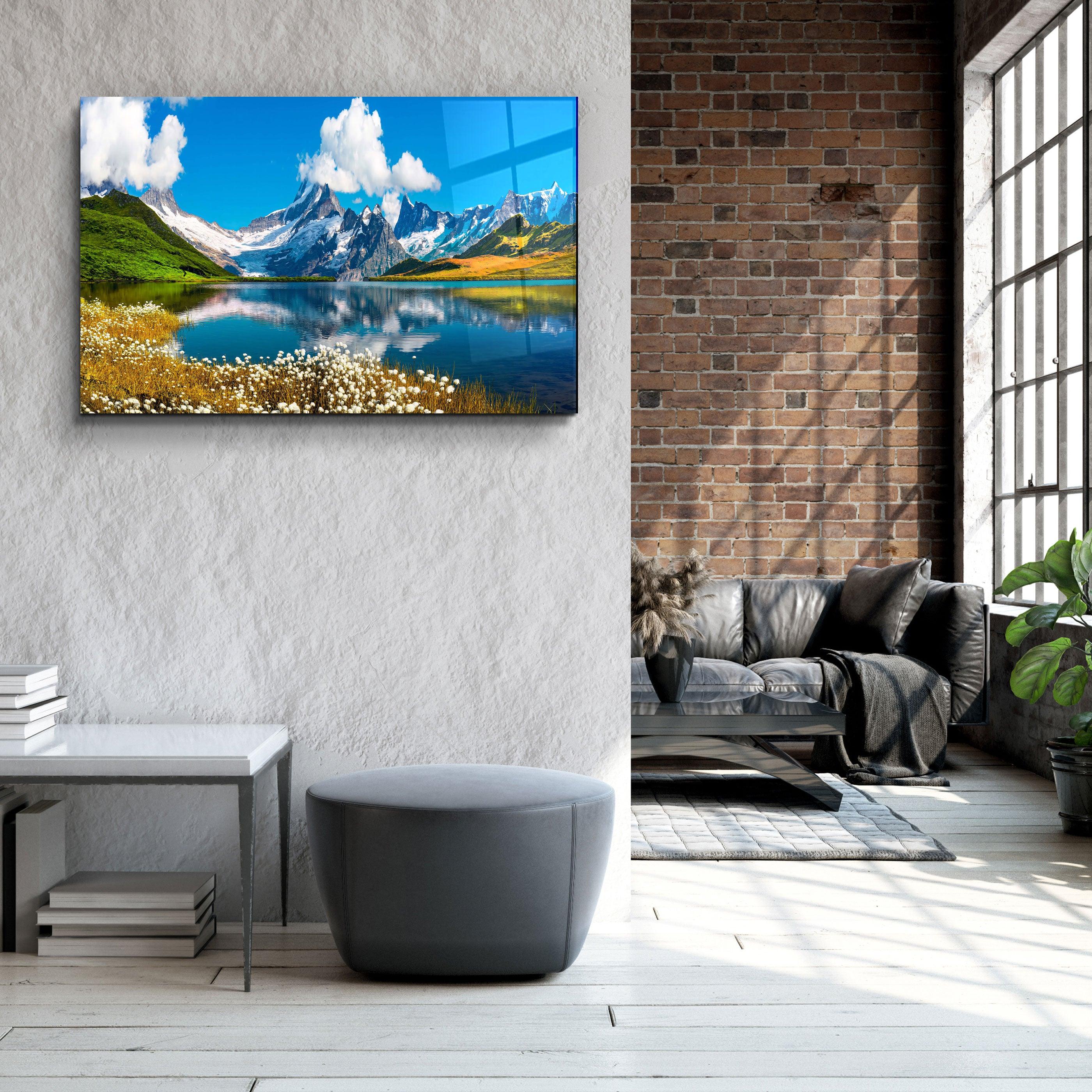 ・"Peaks Eiger, Jungfrau-Switzerland"・Glass Wall Art
