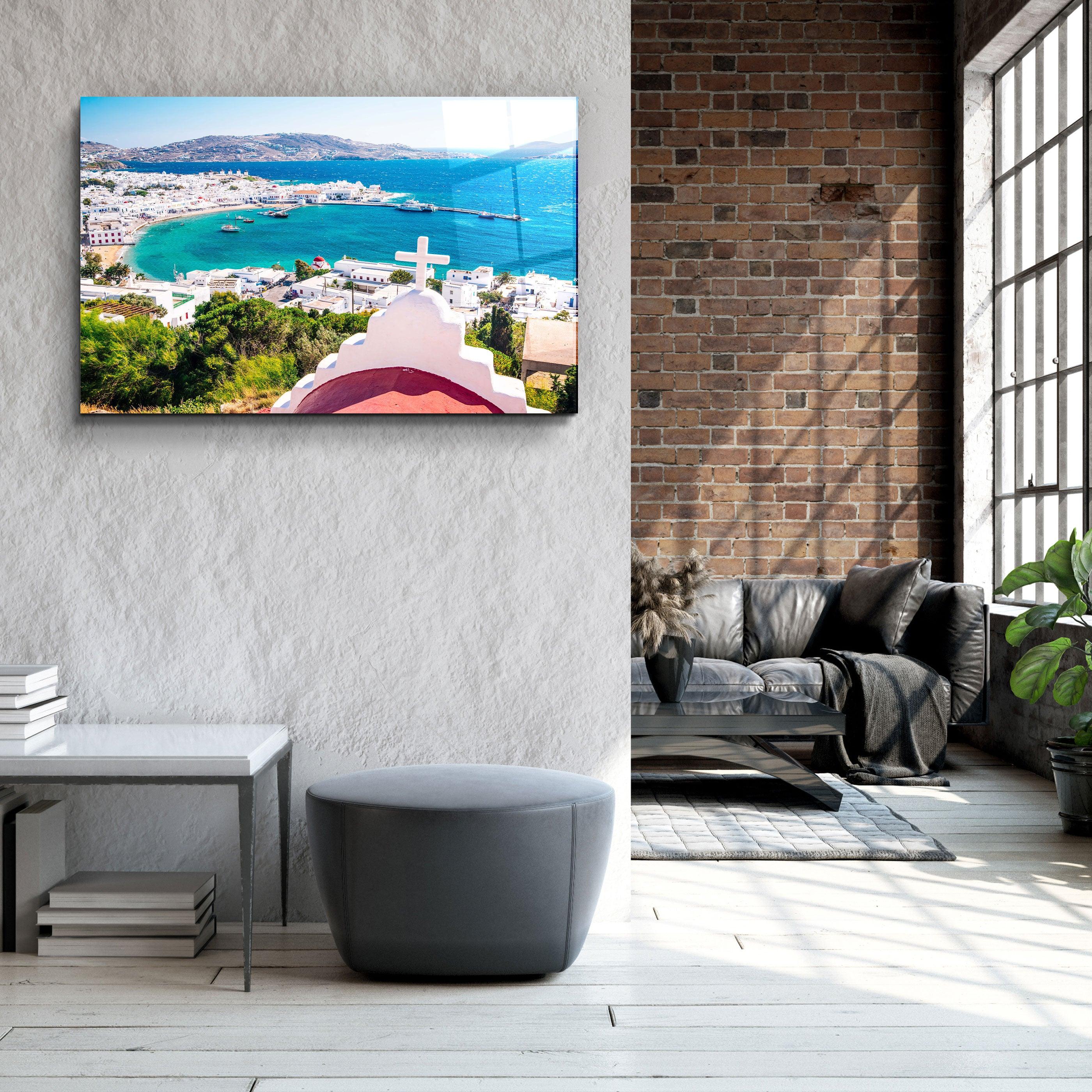 ・"Mykonos - Greece"・Glass Wall Art