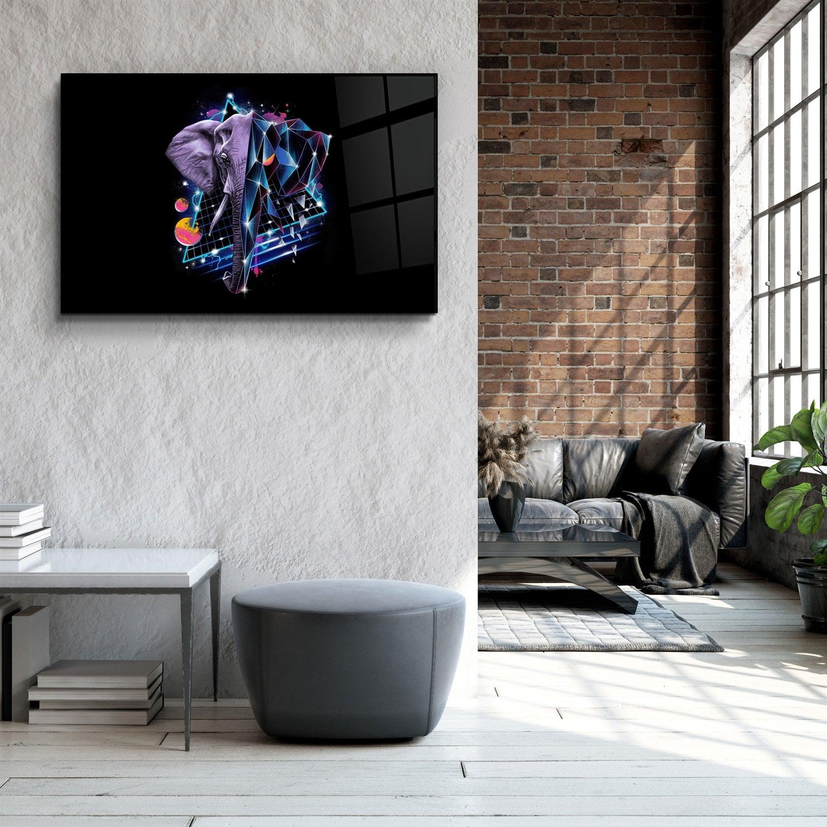 ・"Elephant Neo"・Glass Wall Art