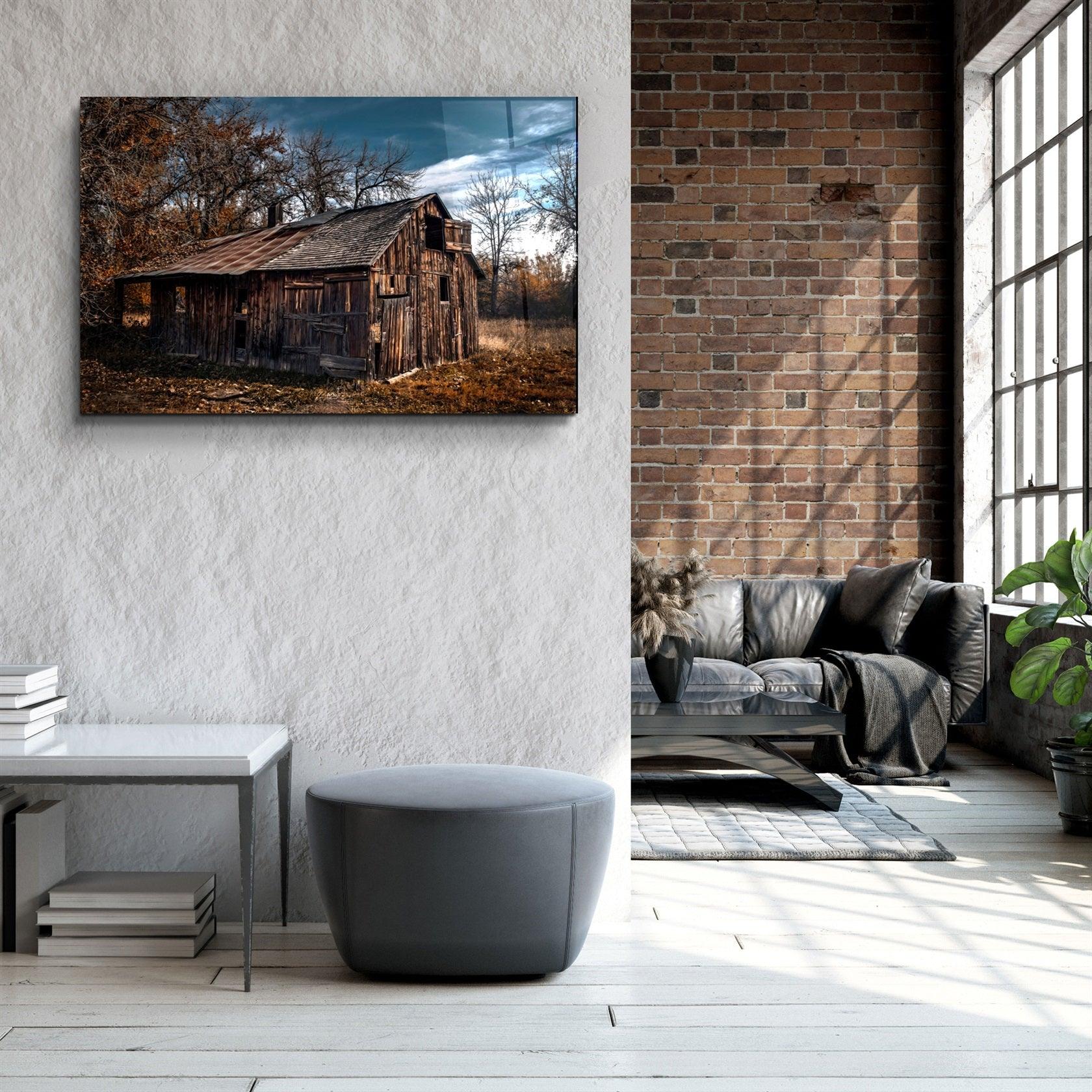・"Wooden Old House"・Glass Wall Art
