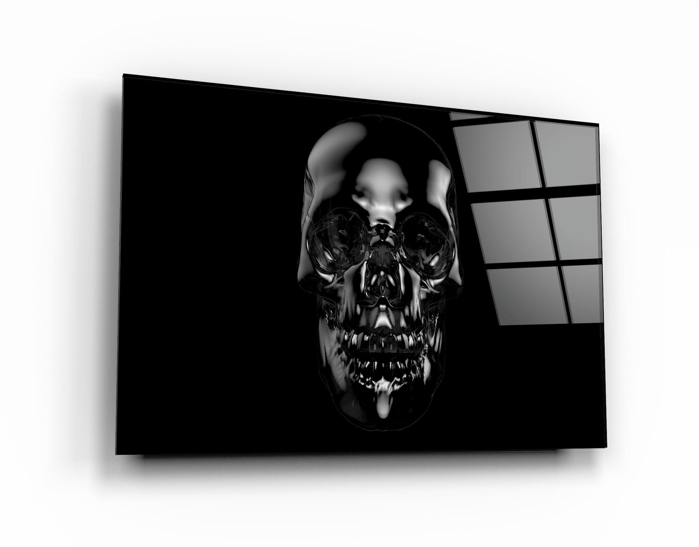 ・"The Black Skull"・Glass Wall Art - ArtDesigna Glass Printing Wall Art