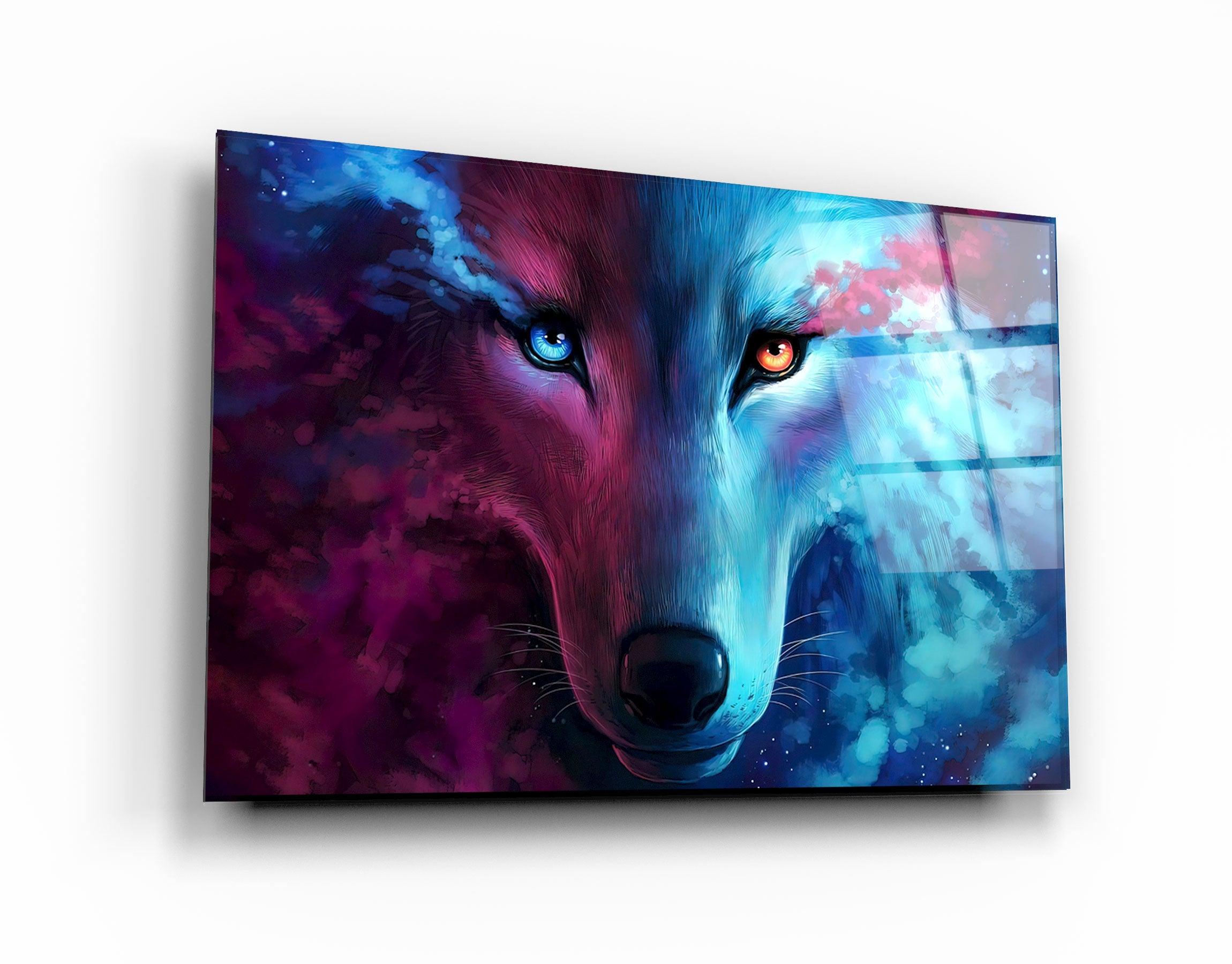 ・"Mystical Wolf"・Glass Wall Art - ArtDesigna Glass Printing Wall Art