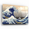 ・"The Great Wave off Kanagawa (1829) by Hokusai"・Glass Wall Art - ArtDesigna Glass Printing Wall Art