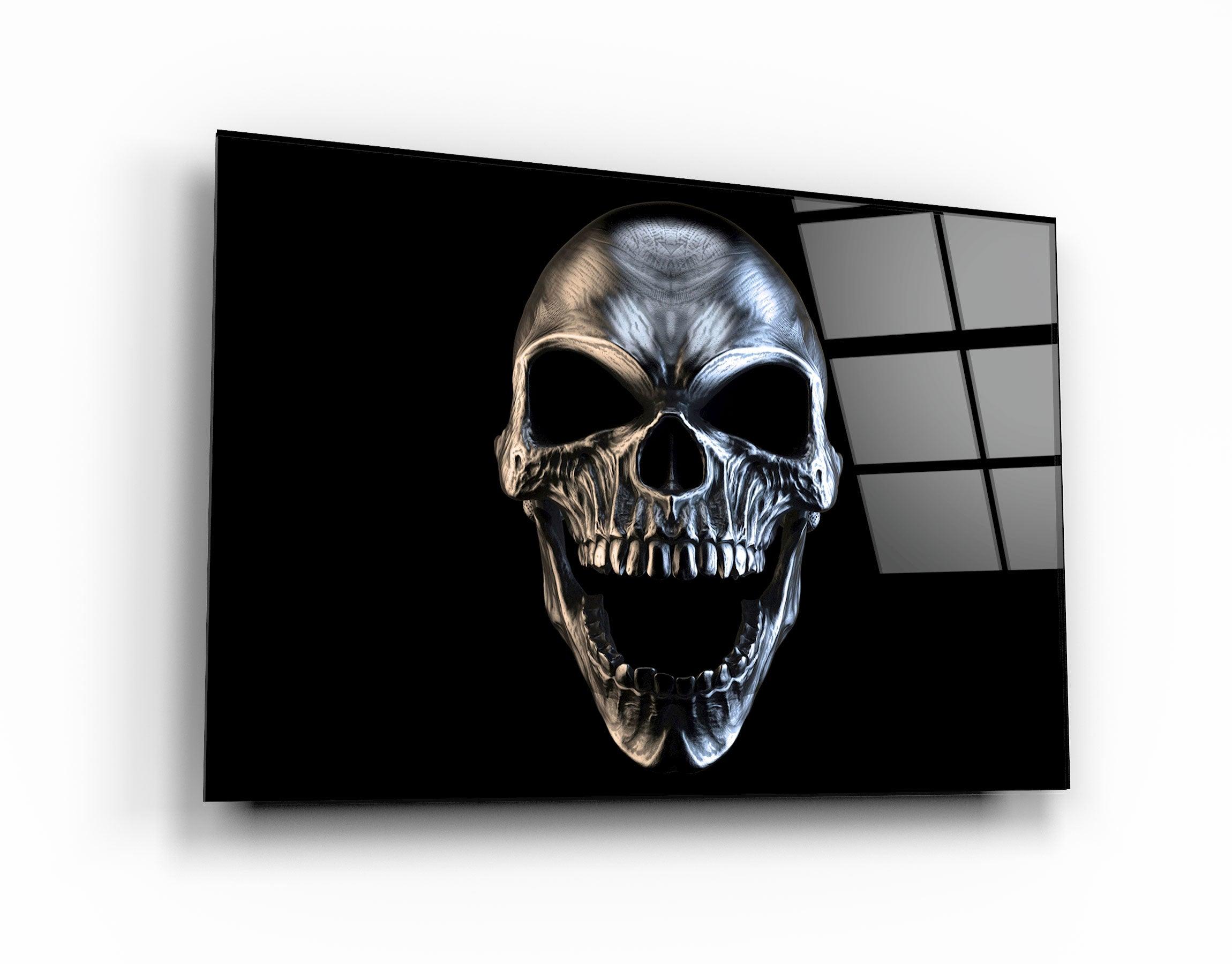 ・"Silver Skull"・Glass Wall Art