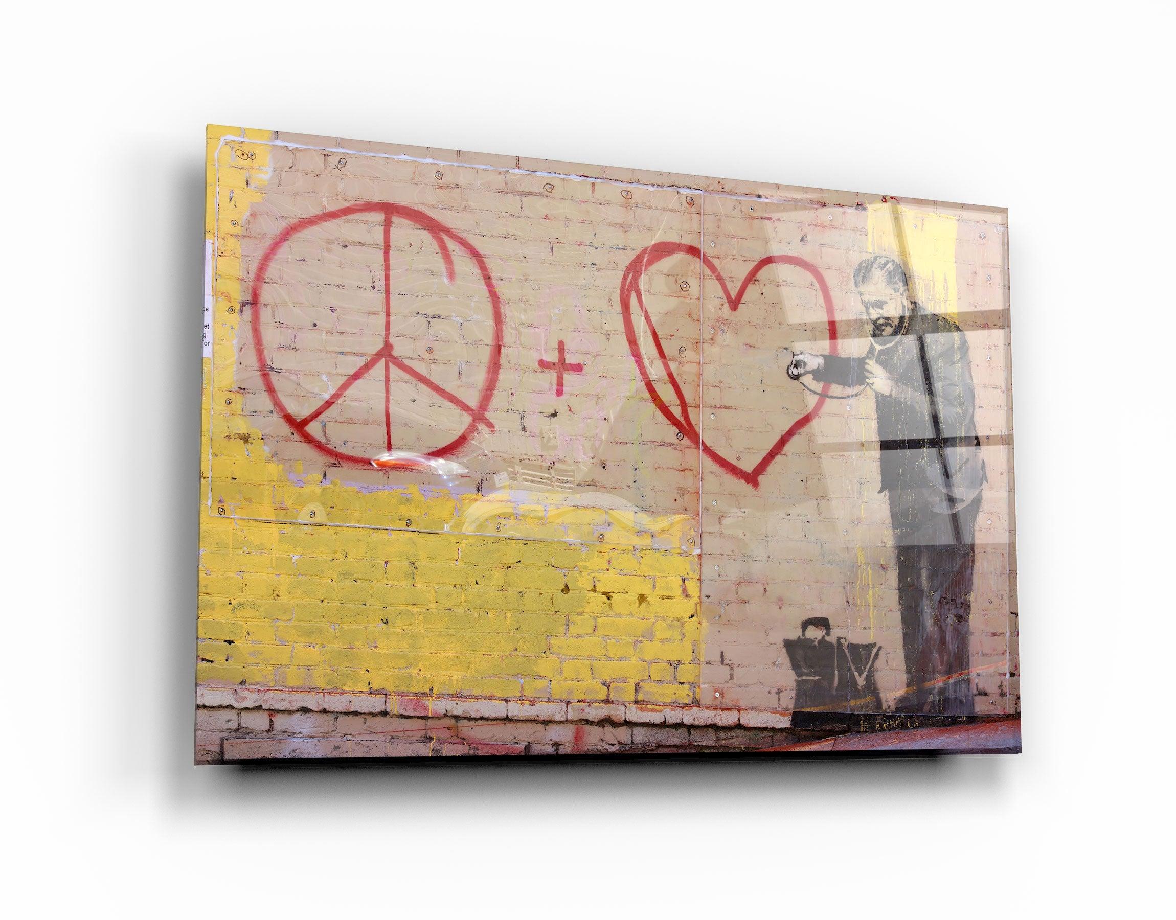 "Banksy - Love and Peace"・Glass Wall Art