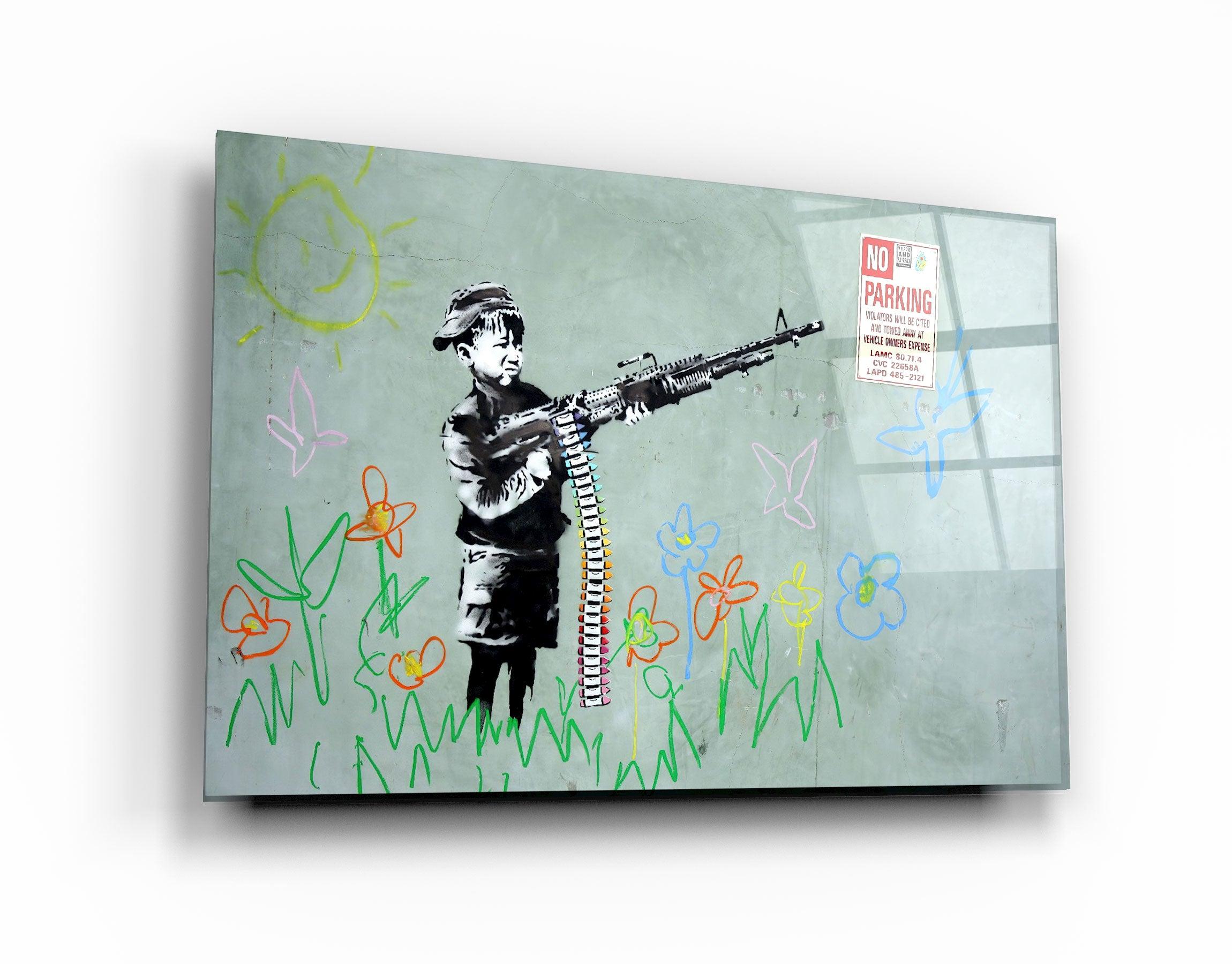 "Banksy - No Parking"・Glass Wall Art