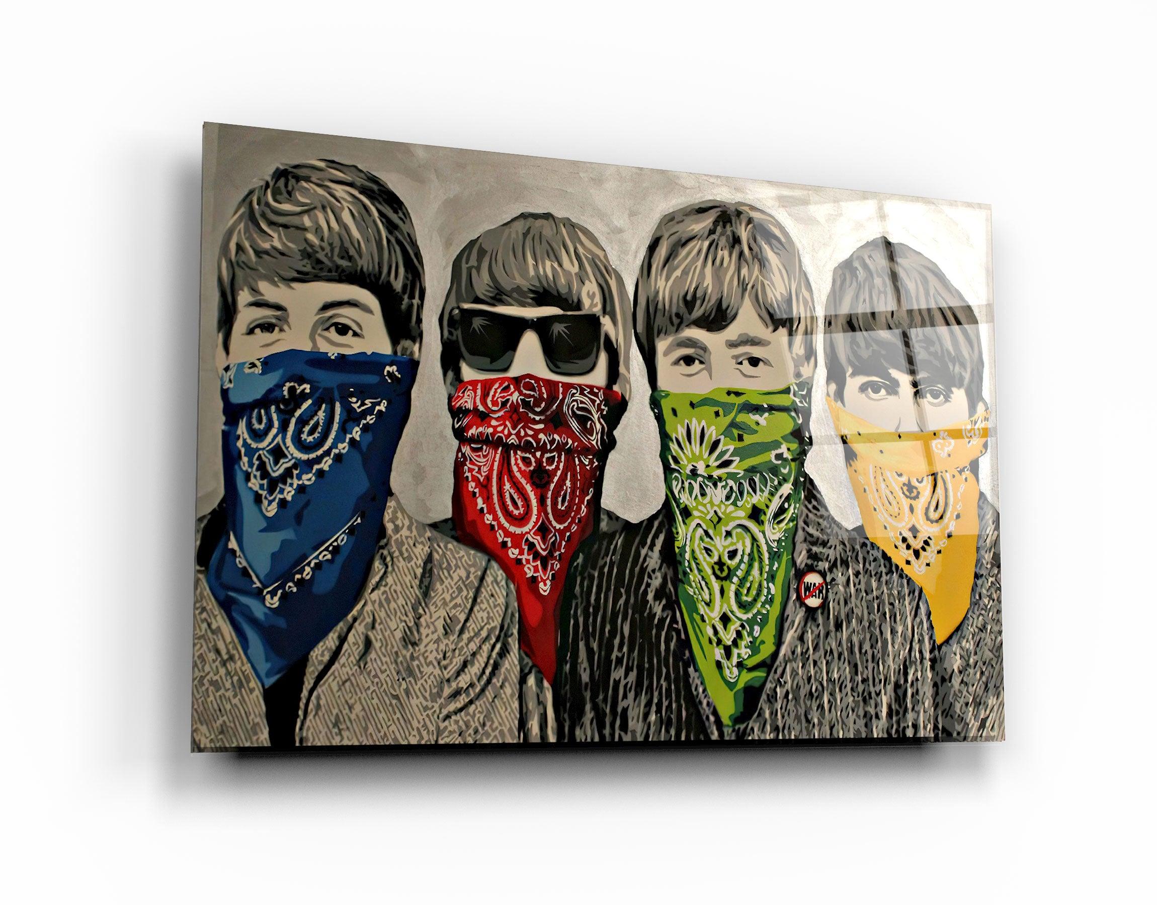 "Banksy - Beatles"・Glass Wall Art