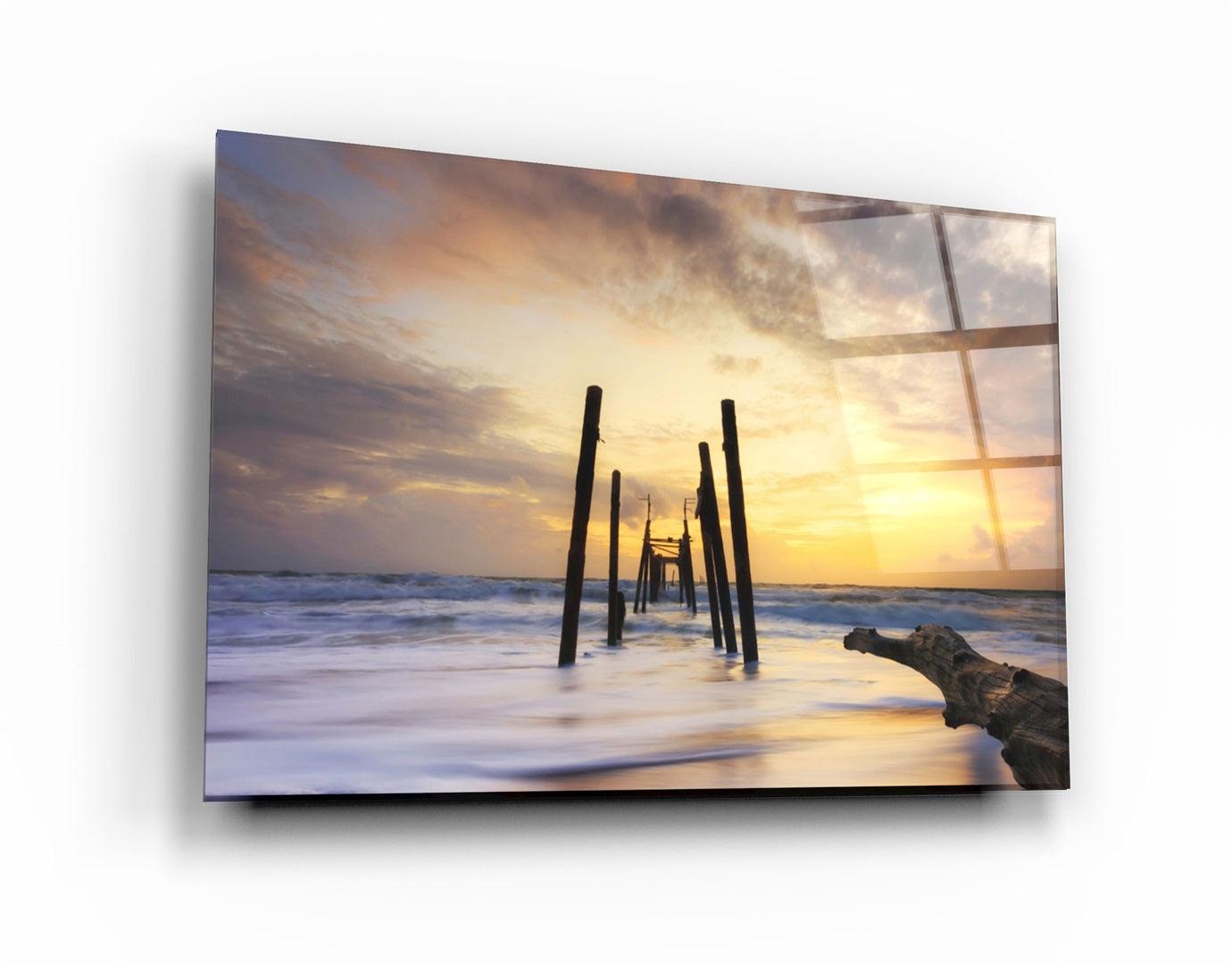 ・"Dilapidated Dock"・Glass Wall Art