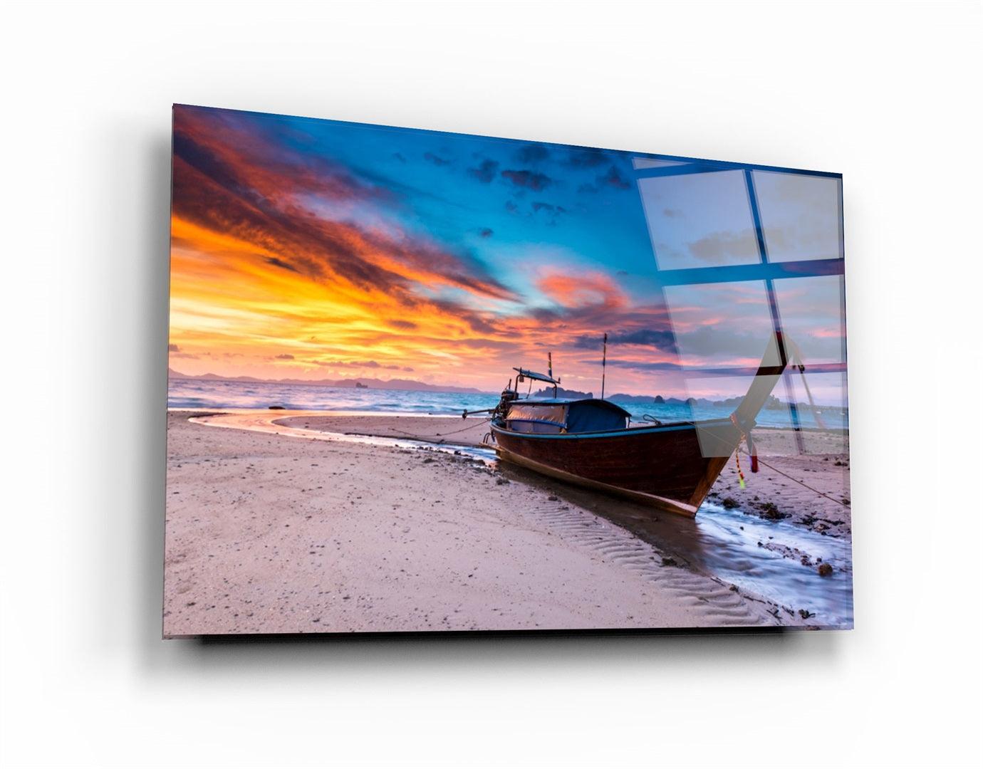 ・"Red Sky"・Glass Wall Art