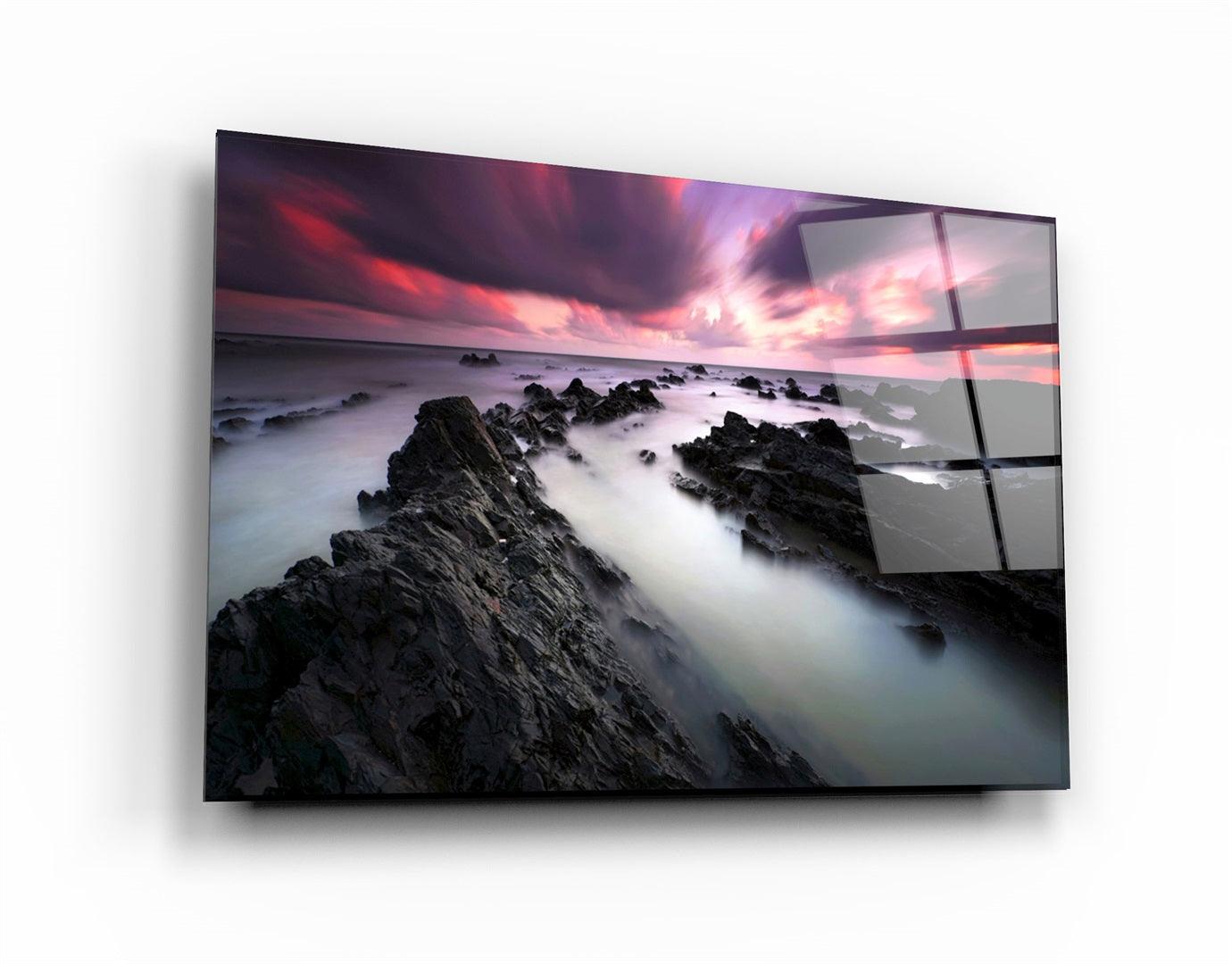 ・"Sunset Landscape"・Glass Wall Art