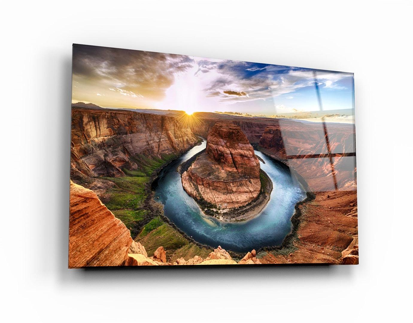 ・"Canyon Lake"・Glass Wall Art