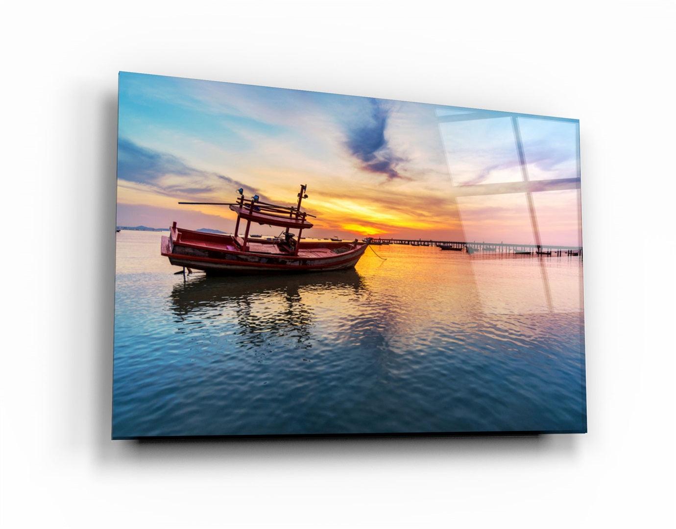 ・"Boat"・Glass Wall Art