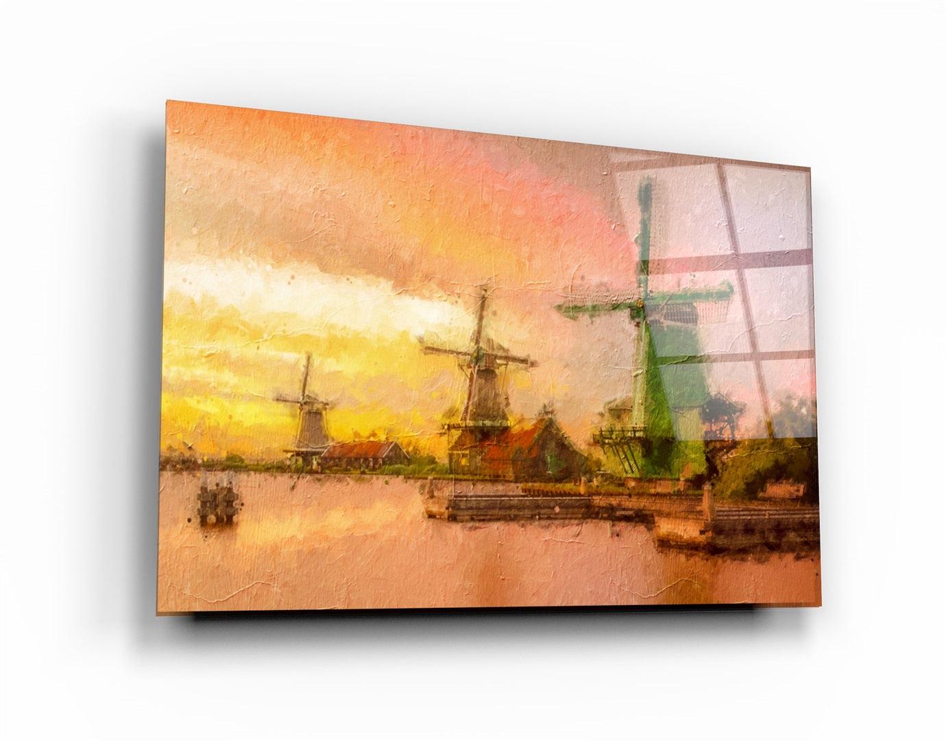 ・"Windmills"・Glass Wall Art