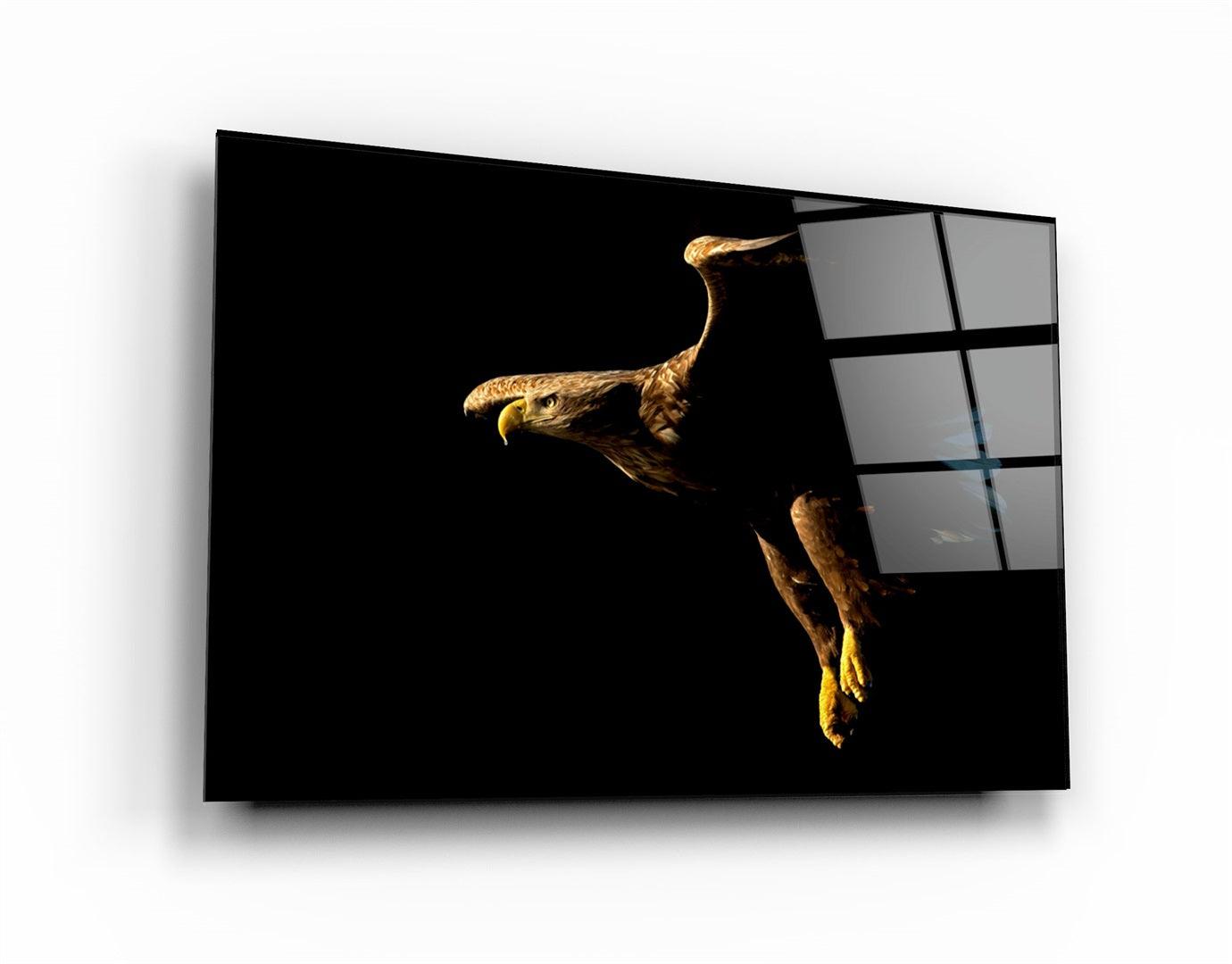 ・"Eagle in Dark"・Glass Wall Art