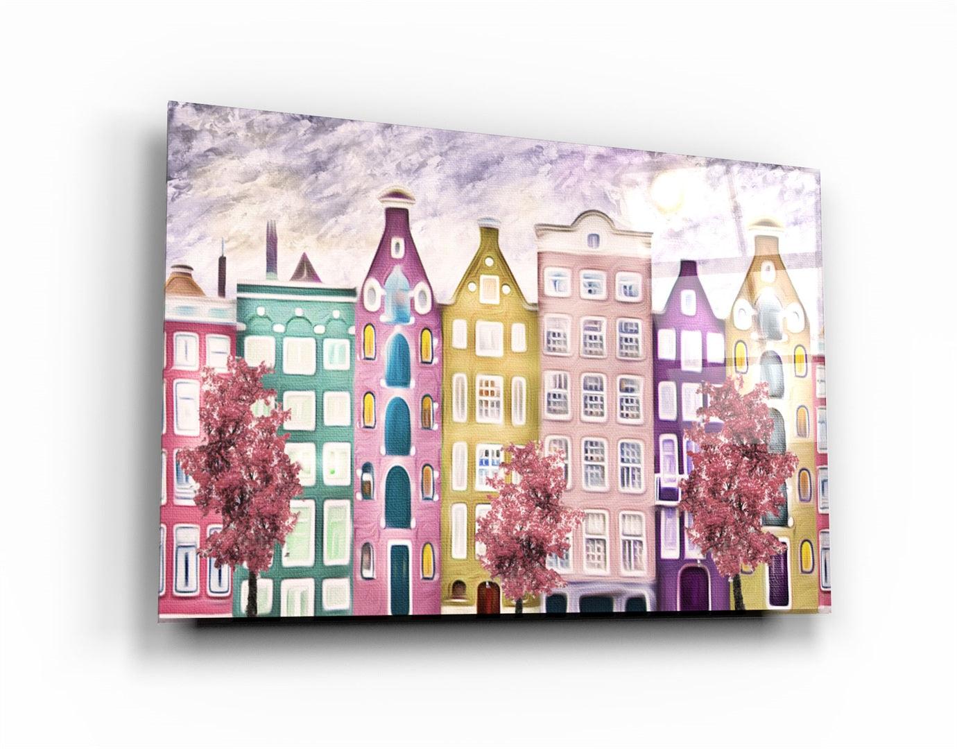 ・"Abstract City"・Glass Wall Art