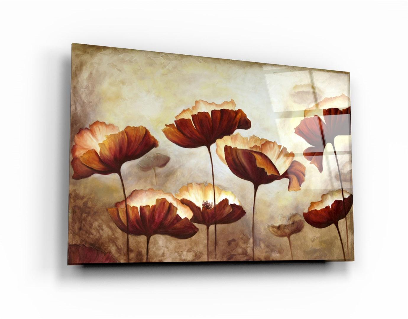 ・"Vintage Flowers"・Glass Wall Art