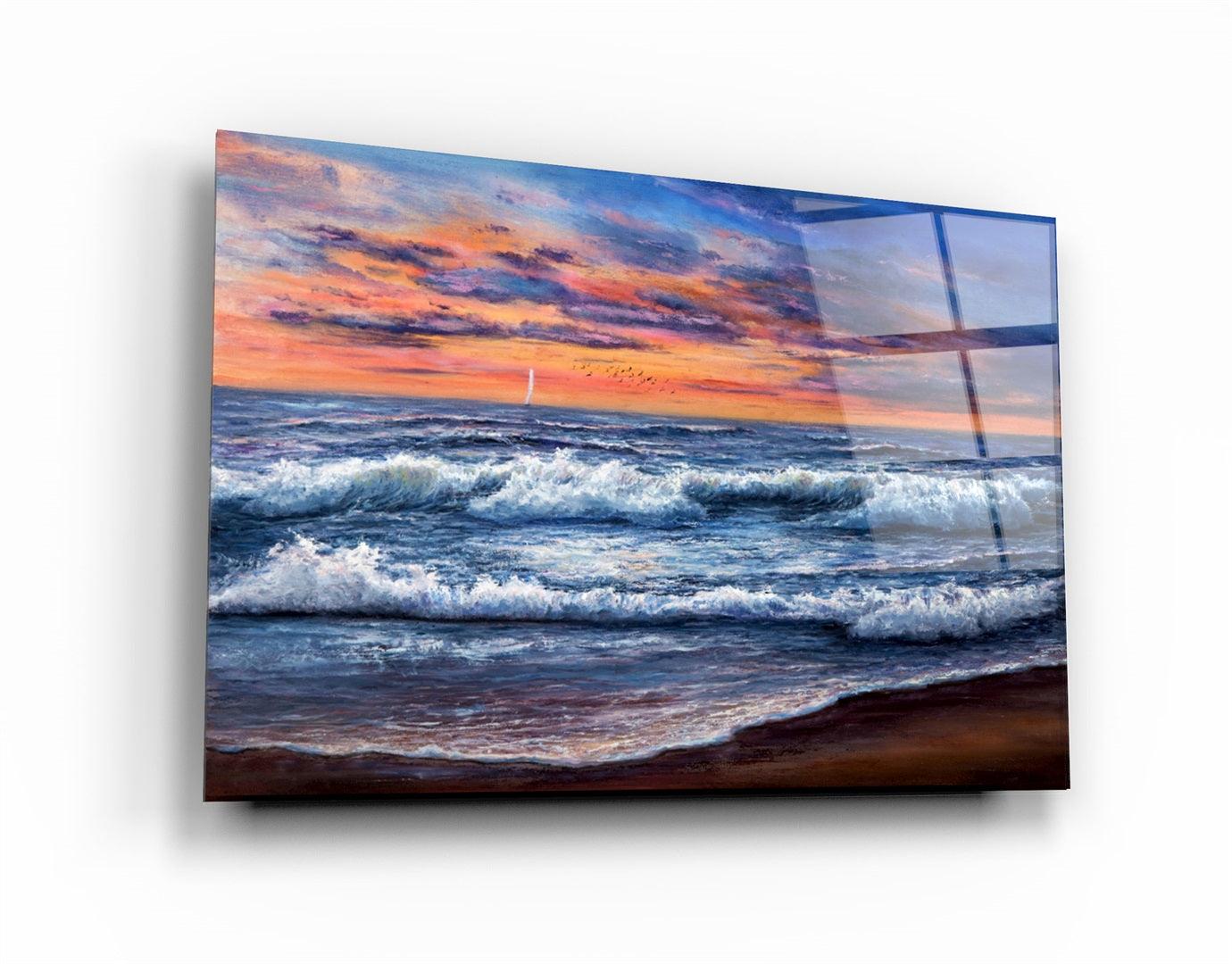 ・"Waves"・Glass Wall Art