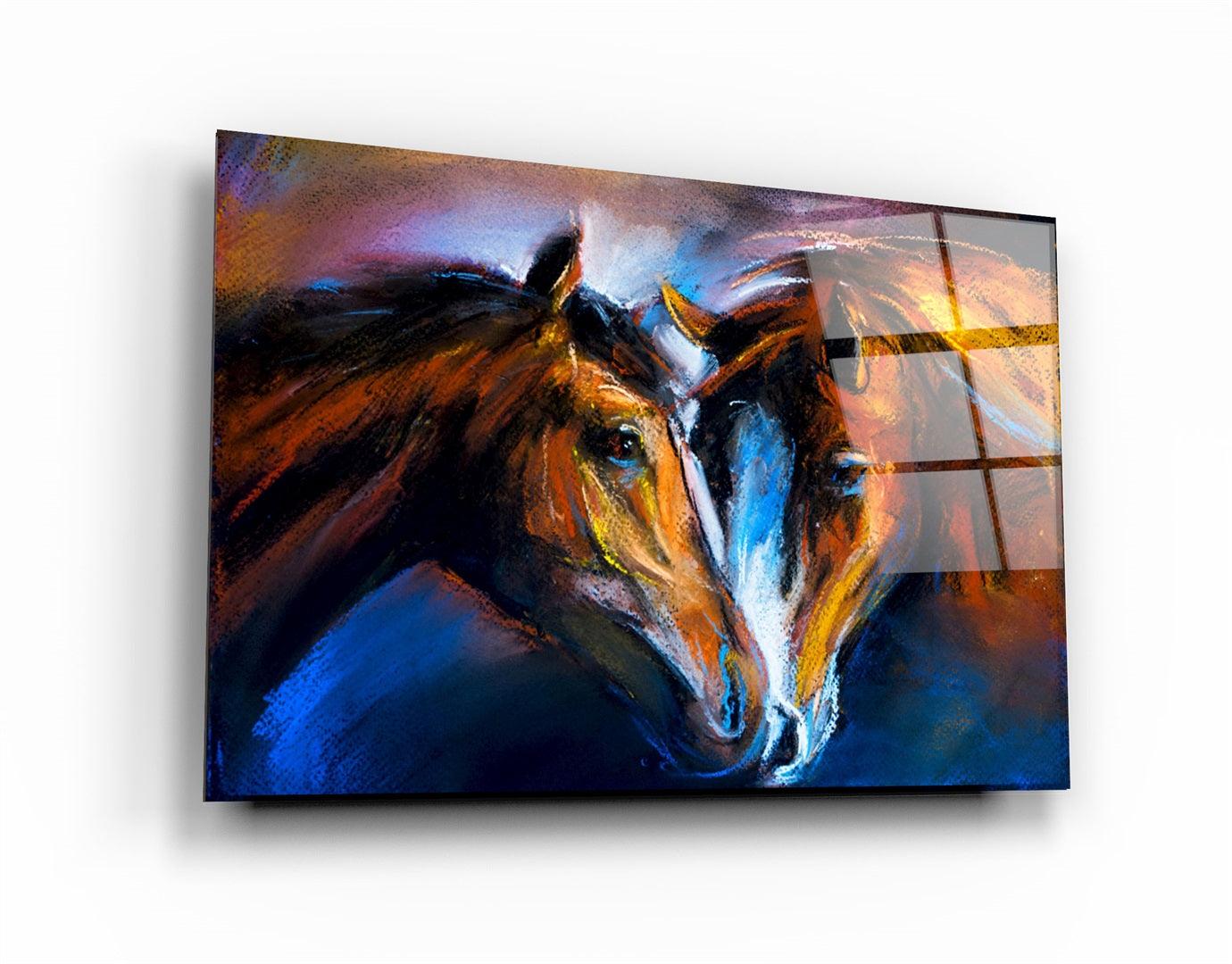 ・"Horse Love"・Glass Wall Art