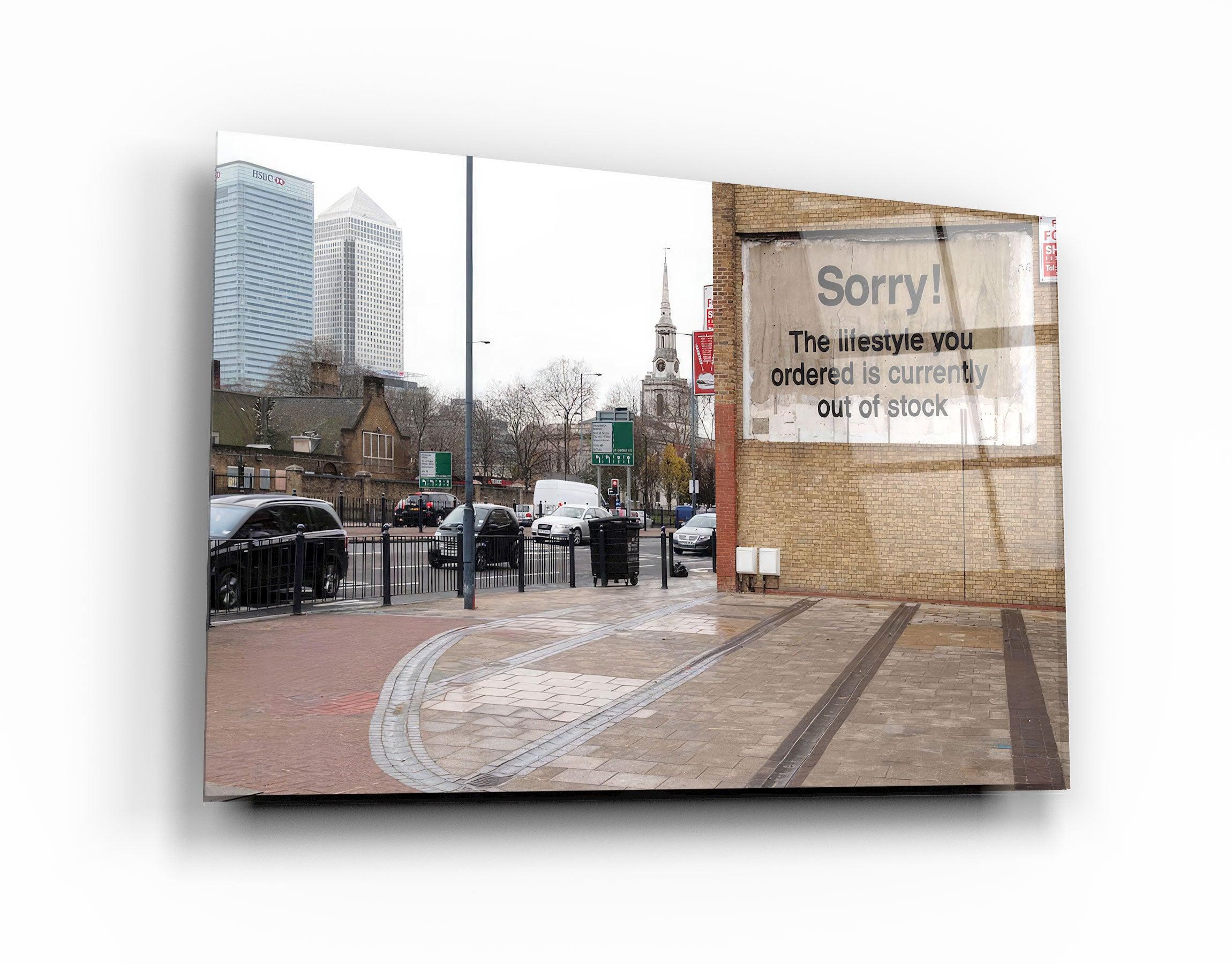 "Banksy - Sorry"・Designer's Collection Glass Wall Art