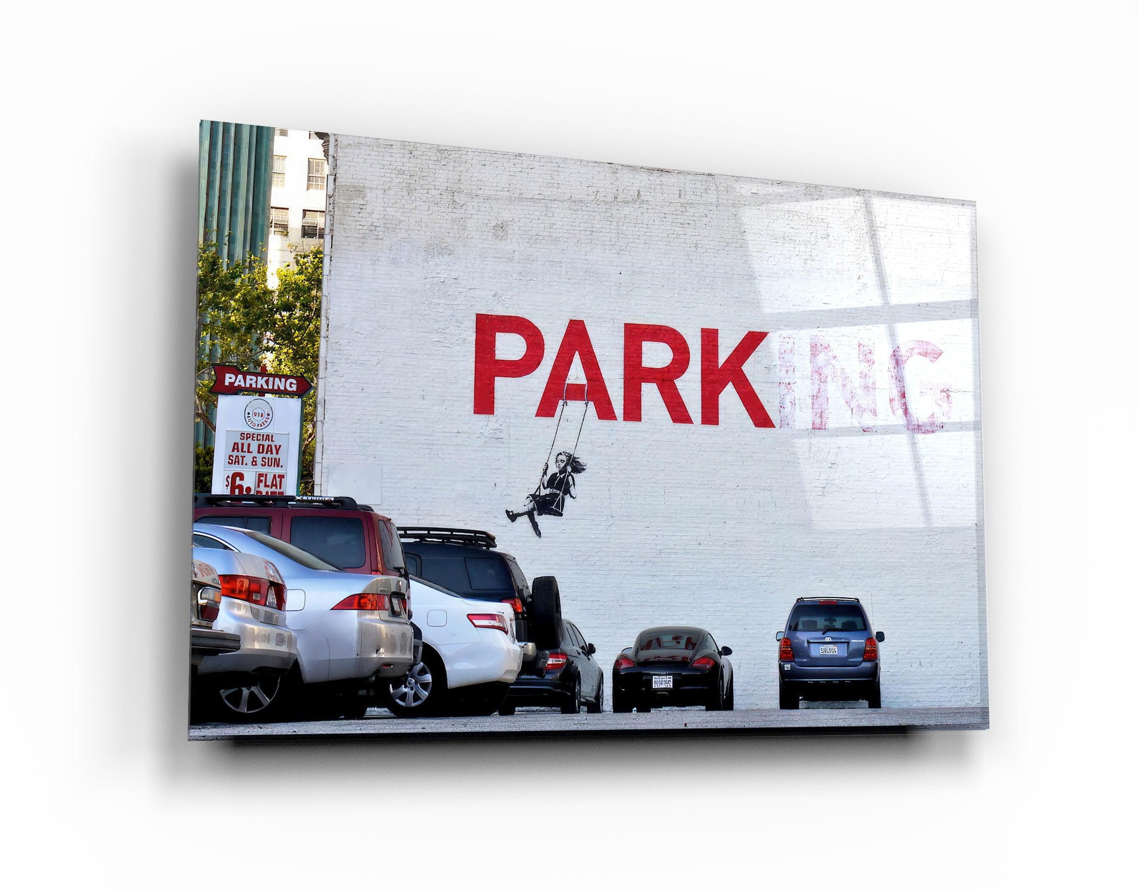 "Banksy - Parking"・Designer's Collection Glass Wall Art