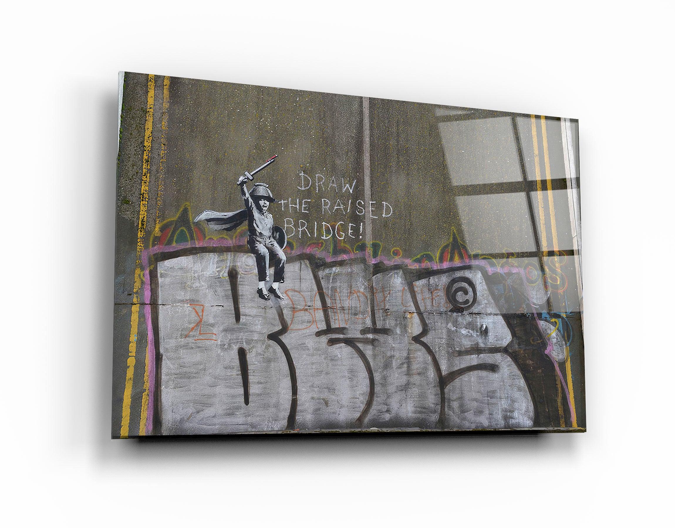 "Banksy - Draw the Raised Bridge"・Designer's Collection Glass Wall Art