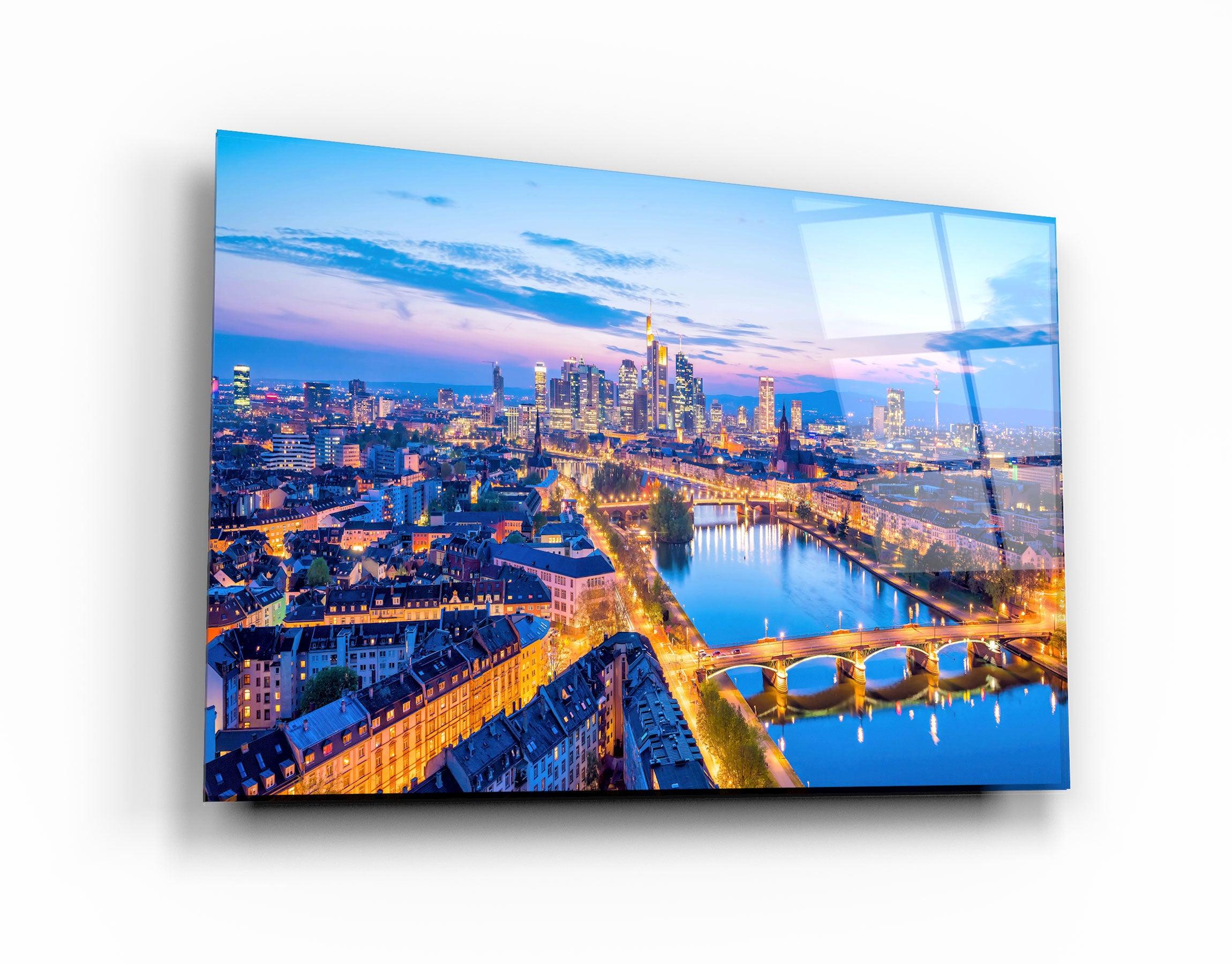 ・"Frankfurt Skyline, Germany"・Glass Wall Art