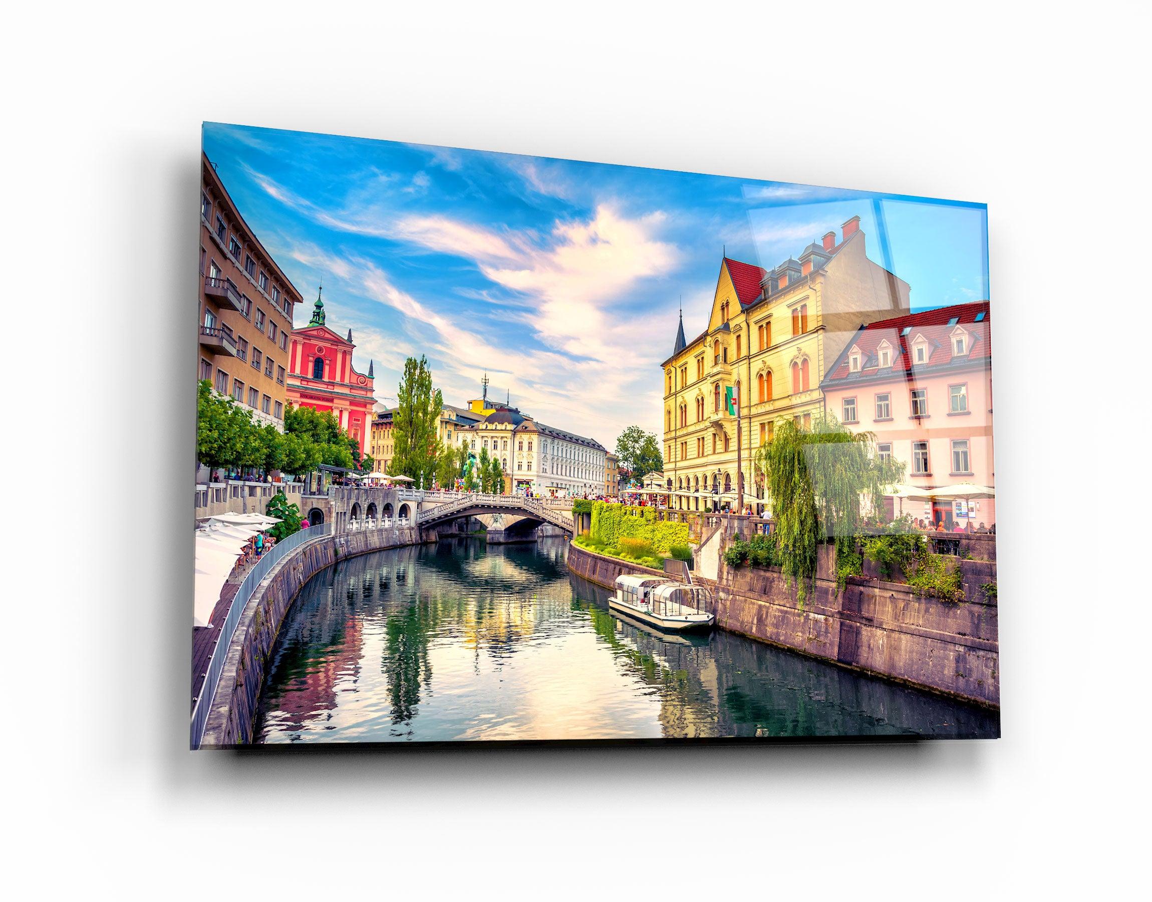 ・"Ljubljana is the capital of Slovenia "・Glass Wall Art