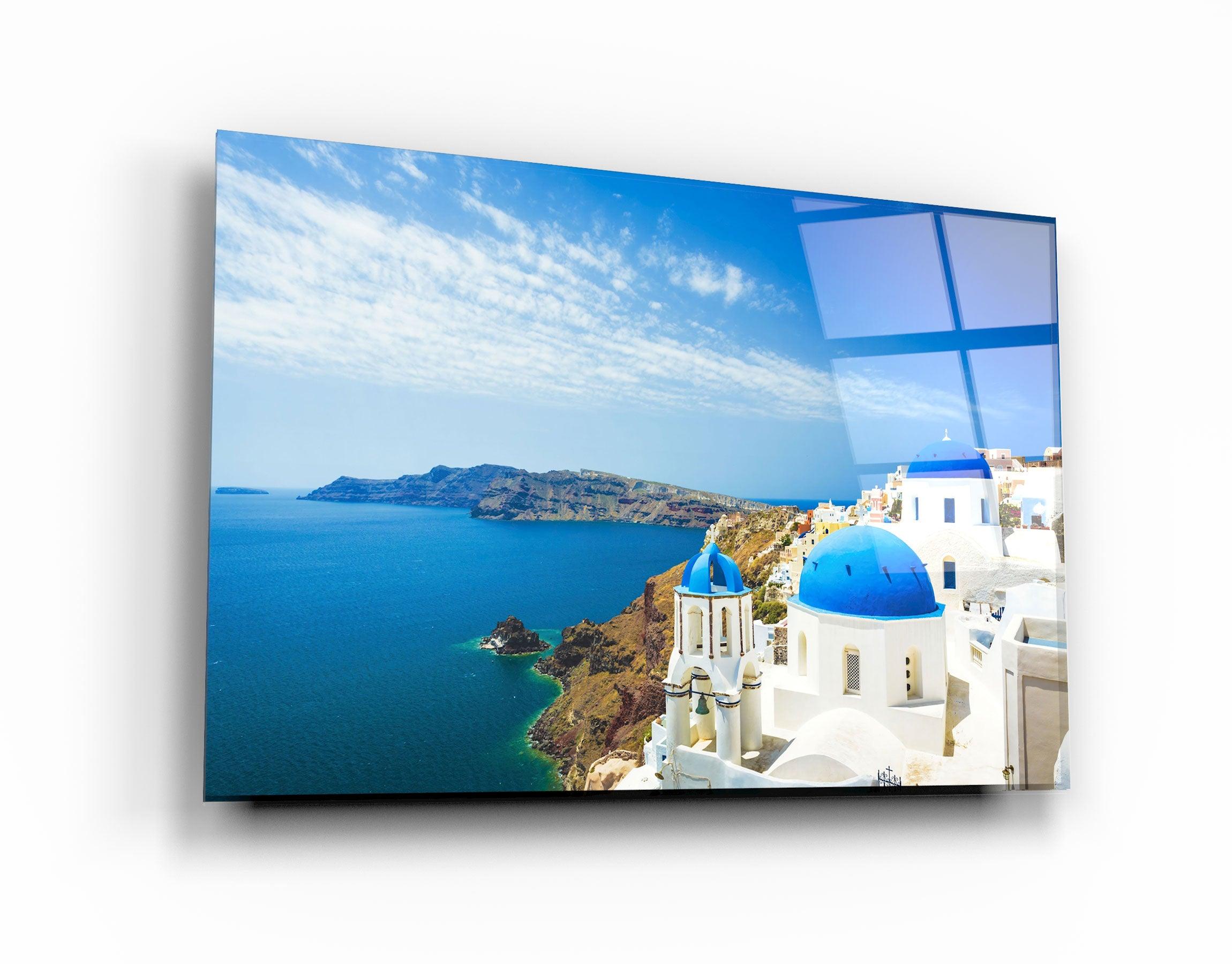 ・"Thera From Santorini"・Glass Wall Art