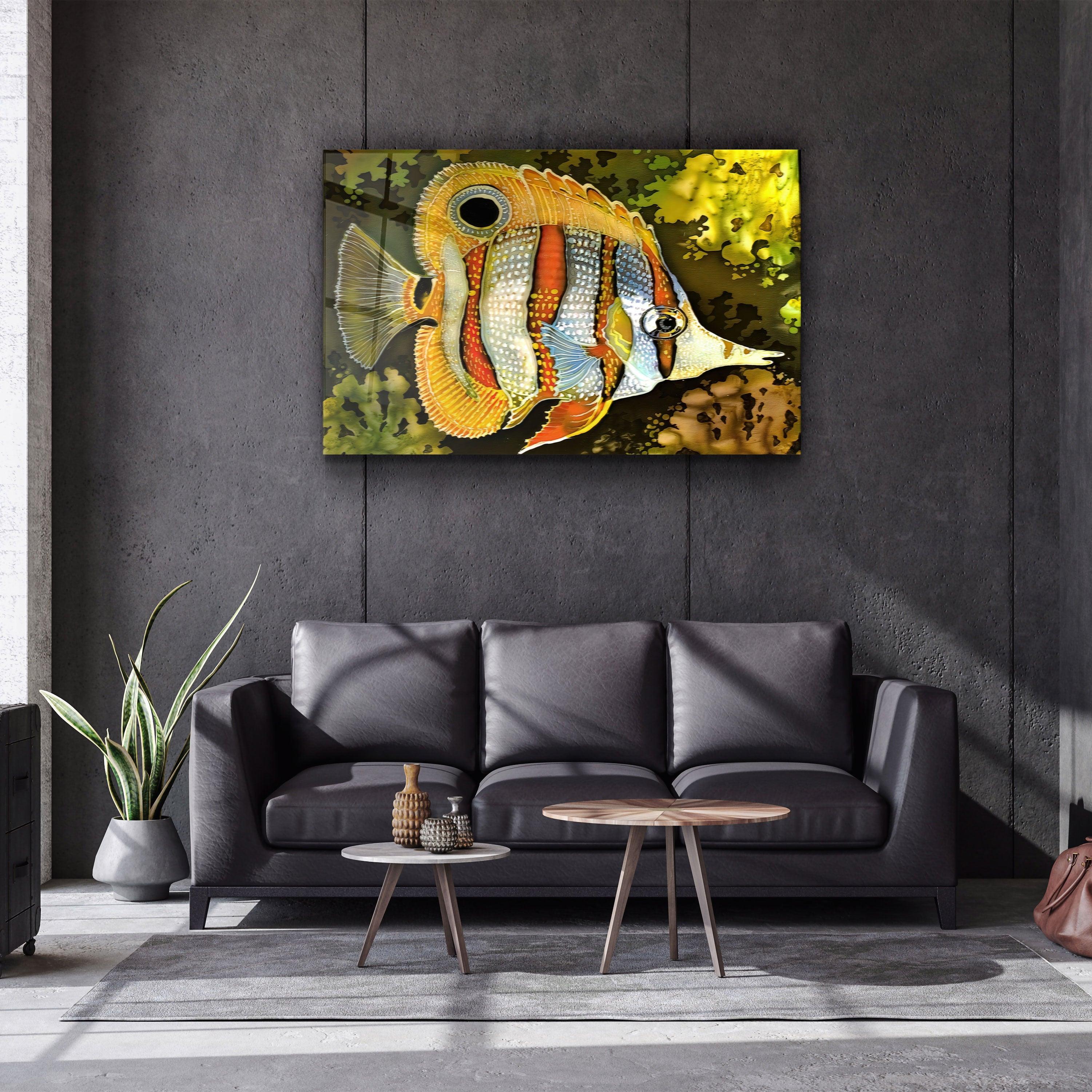 ・"Batik Fish"・Glass Wall Art - ArtDesigna Glass Printing Wall Art