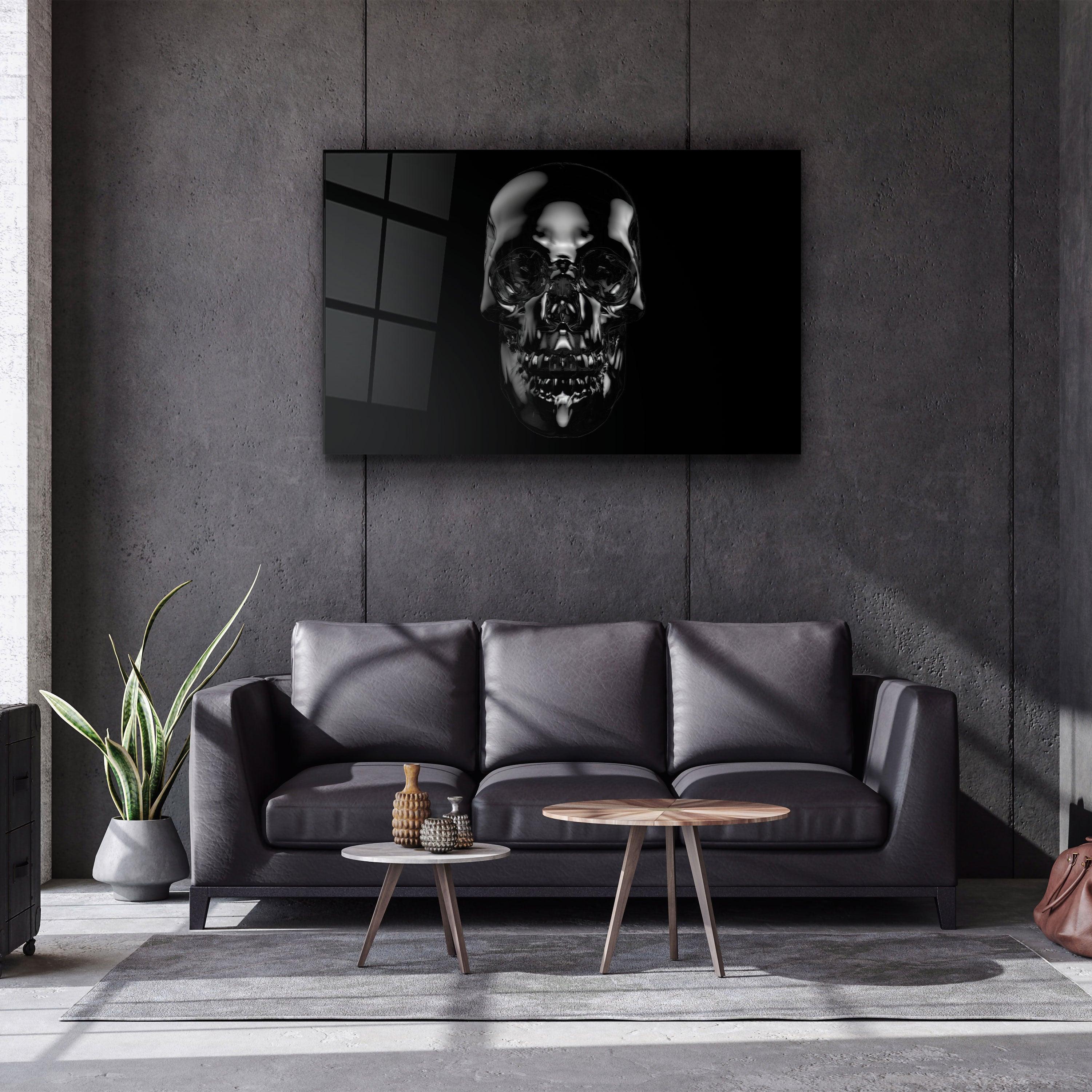 ・"The Black Skull"・Glass Wall Art - ArtDesigna Glass Printing Wall Art