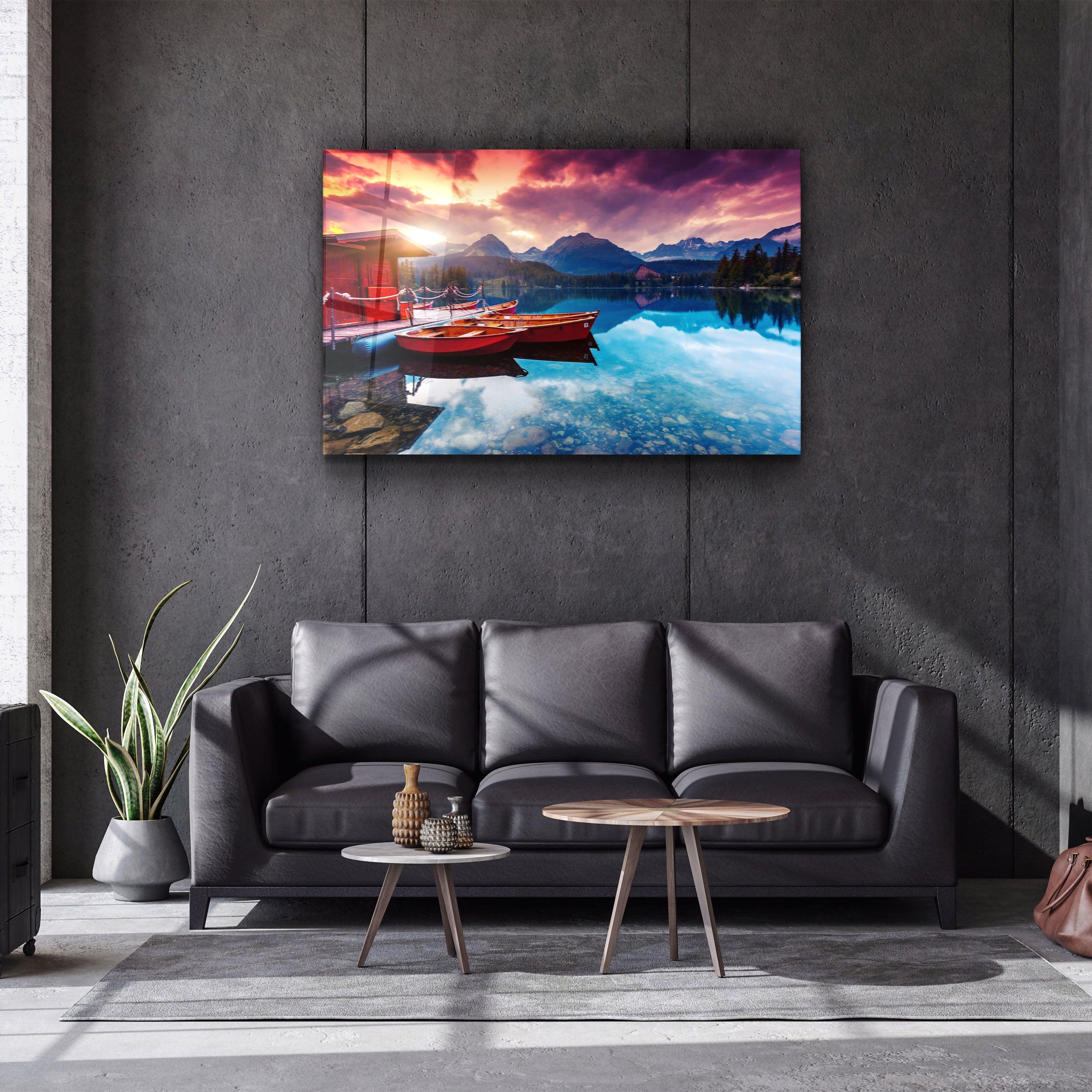 ・"Calm Lake"・Glass Wall Art - ArtDesigna Glass Printing Wall Art